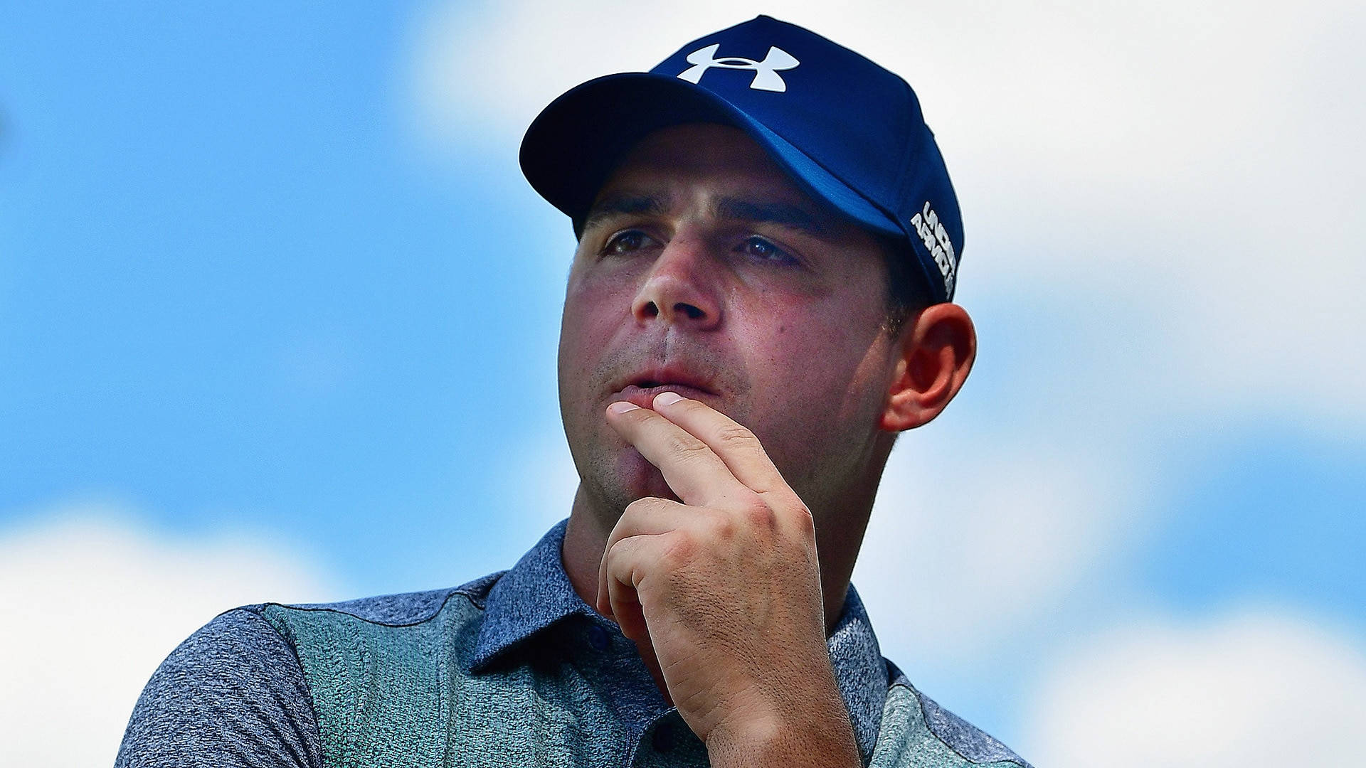 Gary Woodland Fingers On Chin Background