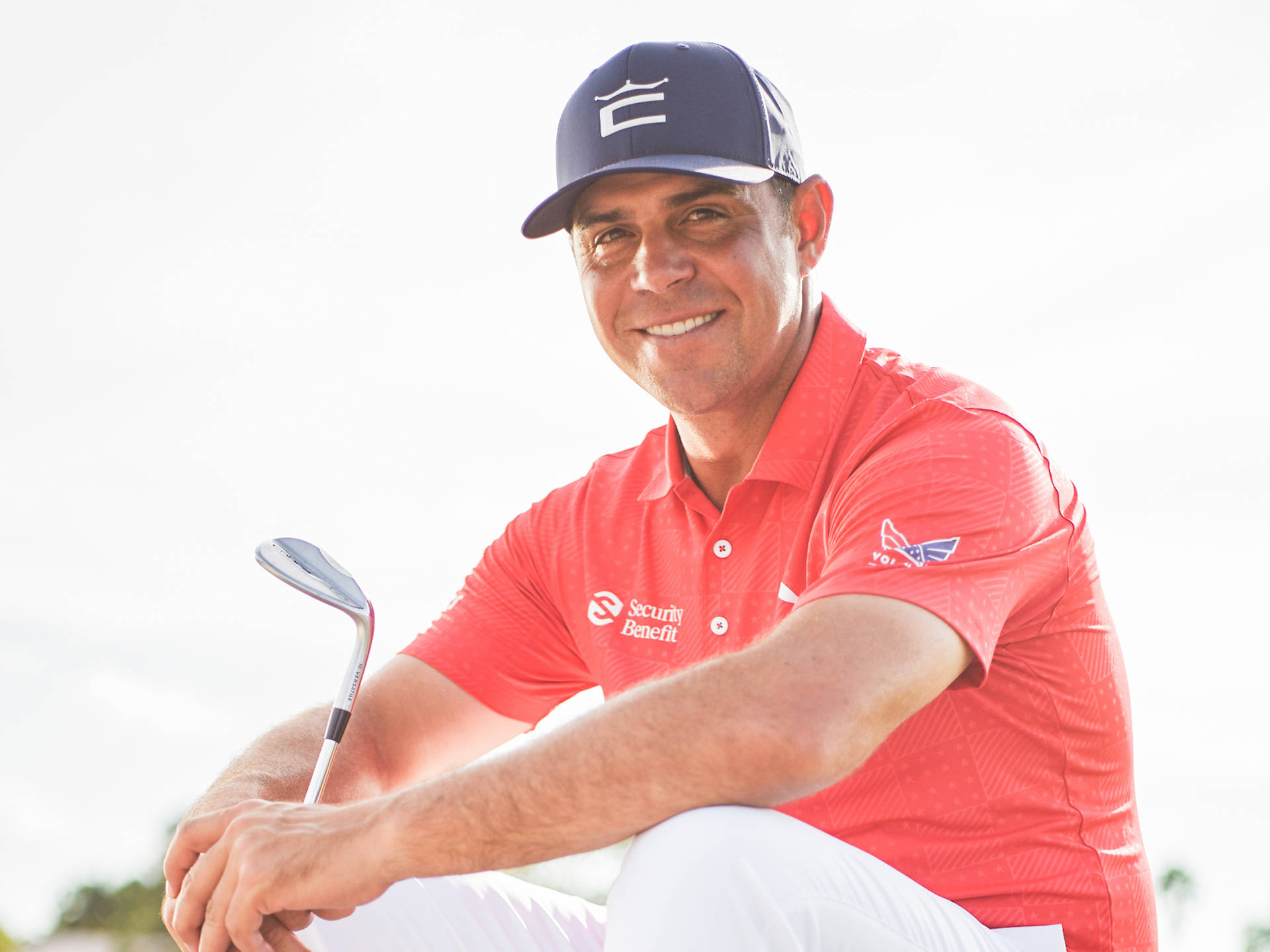 Gary Woodland Posing And Smiling Background