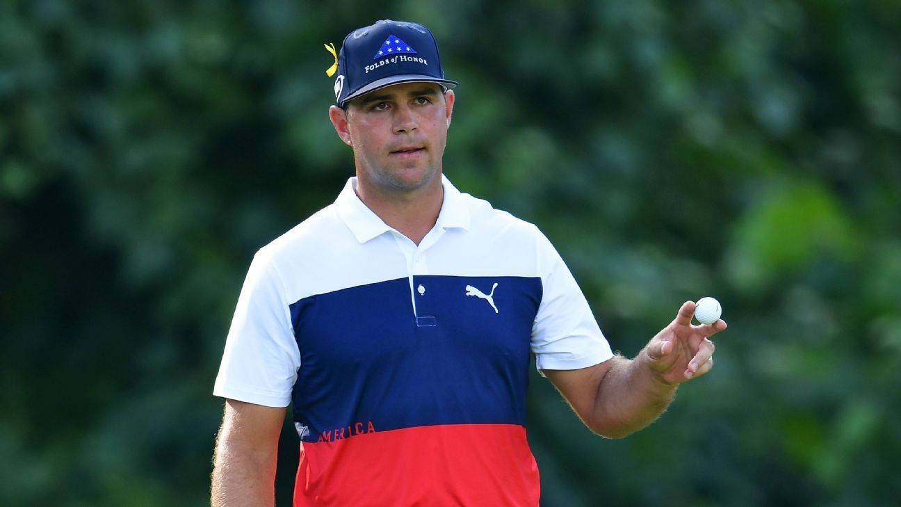 Gary Woodland Showing Golf Ball Background