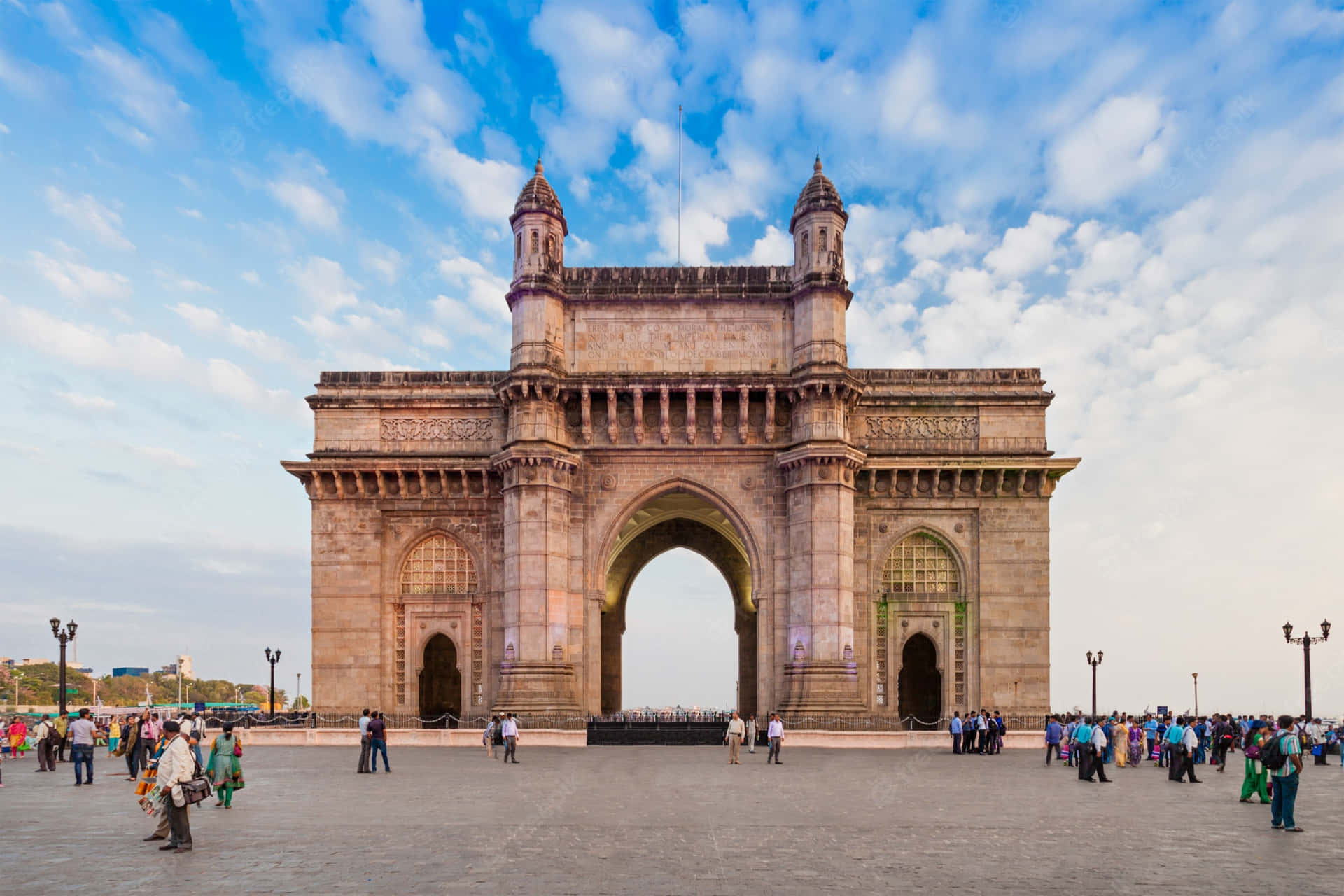 Gateway To India Cloudy Sky Background