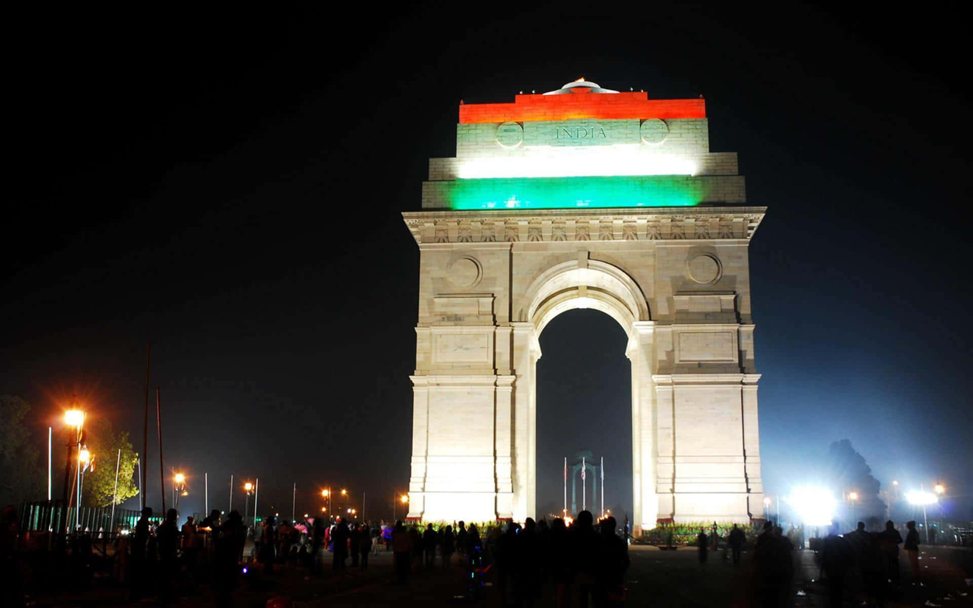 Gateway To India Flag Lights Background