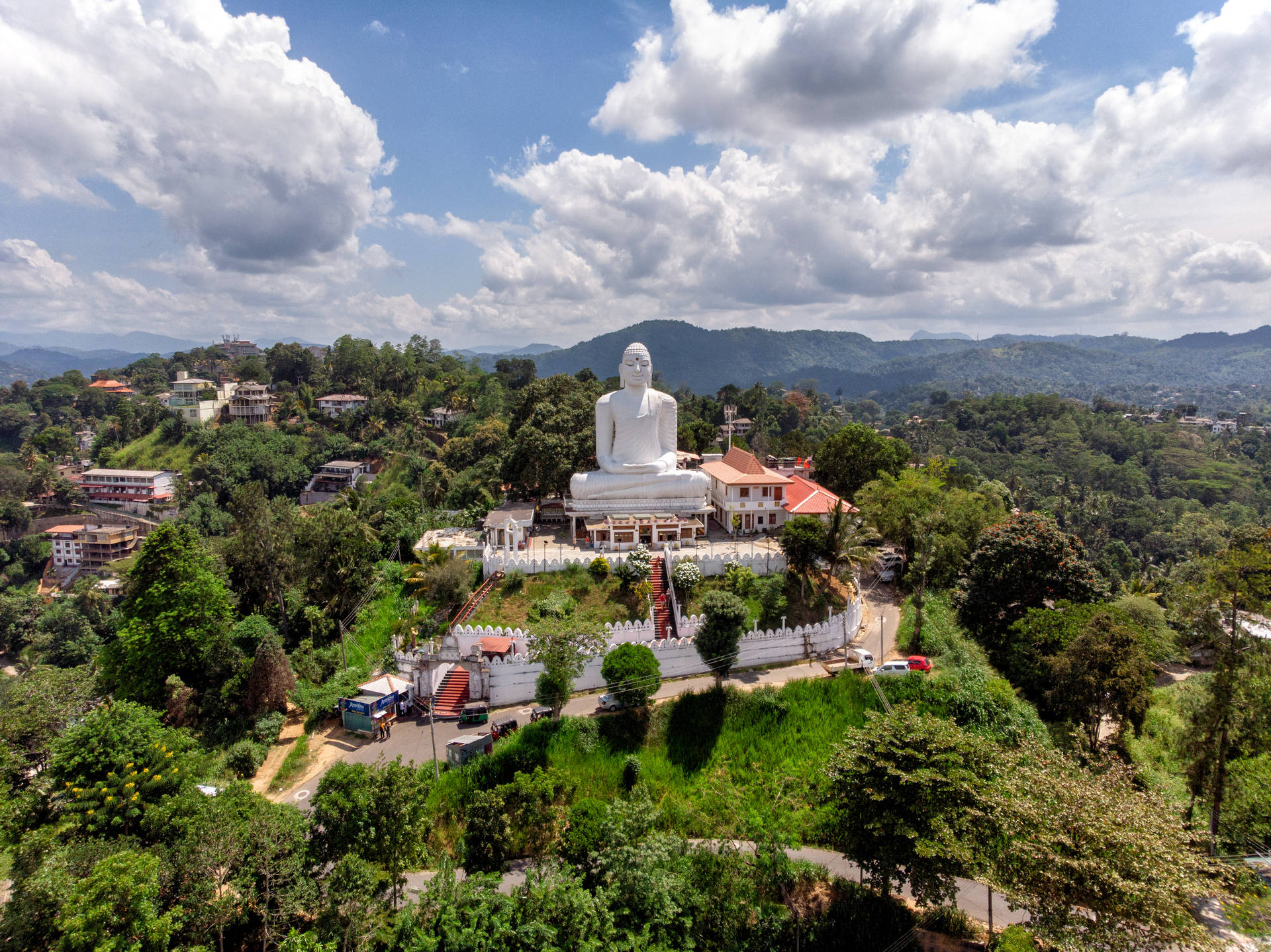 Gautam Buddha Landscape Statue Background