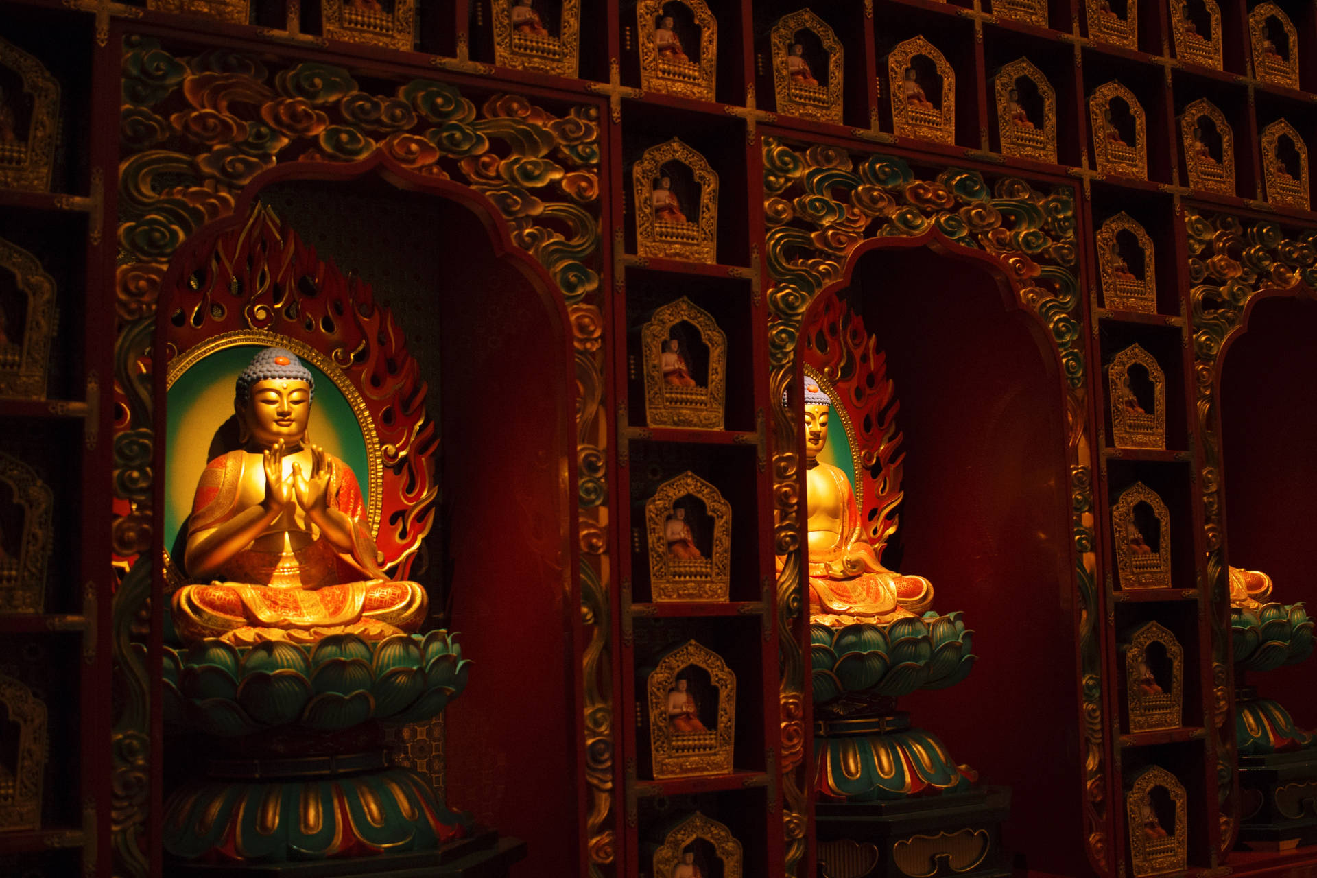 Gautam Buddha Luminous Display Background