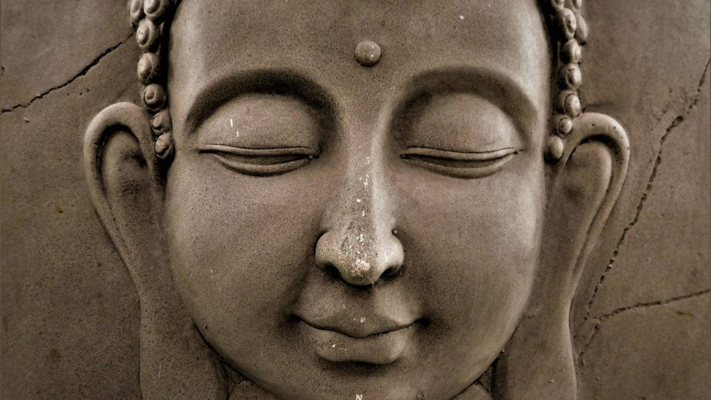 Gautam Buddha Sculpted Portrait Background