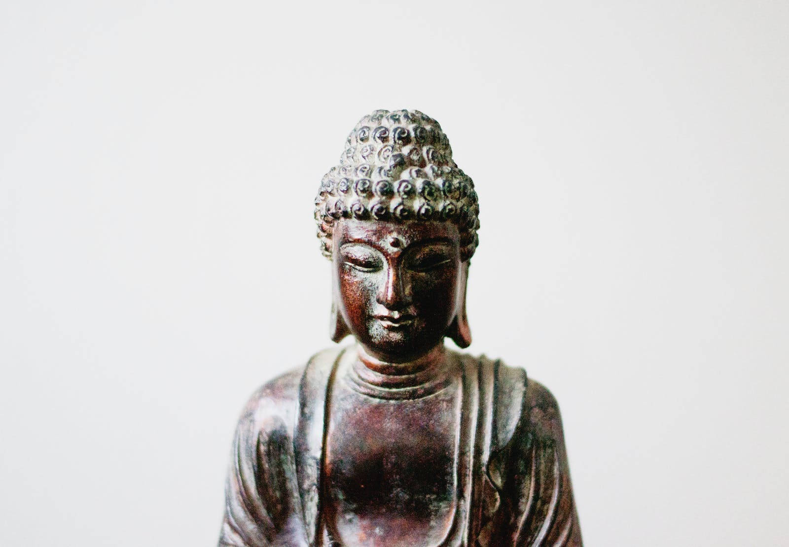 Gautam Buddha Vintage Copper Statue Background