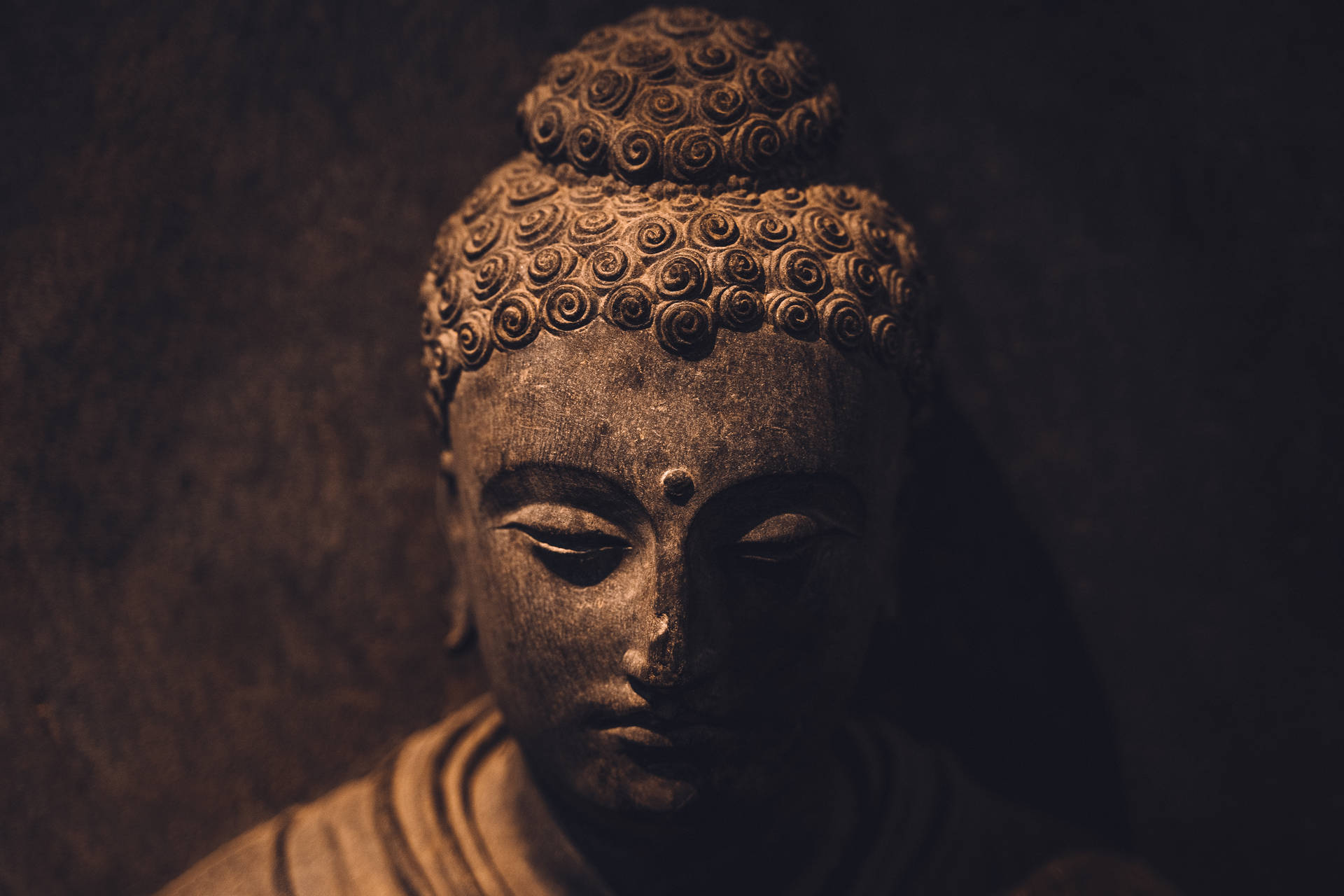 Gautam Buddha Vintage Statue Background