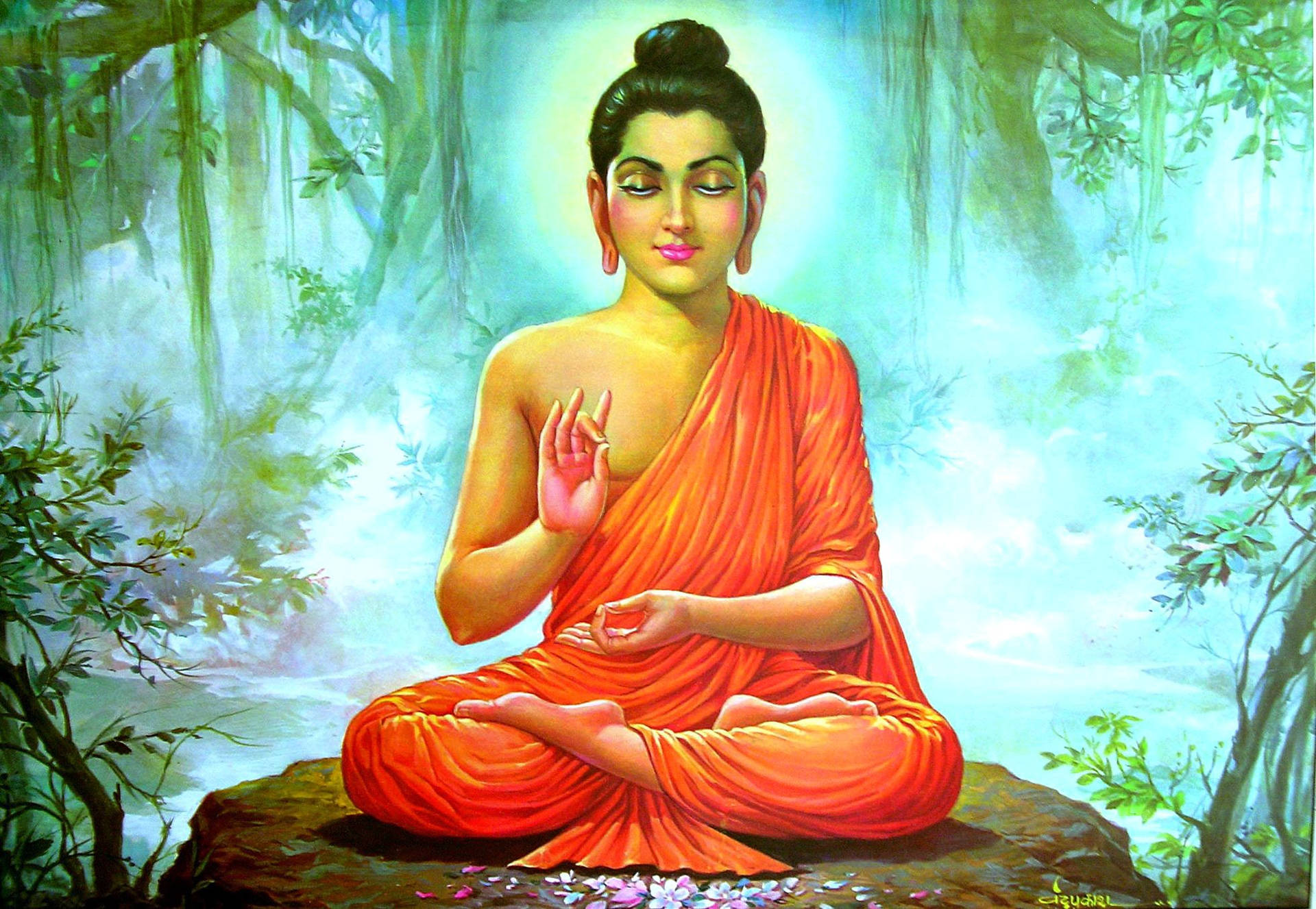 Gautama Buddha Painting Background