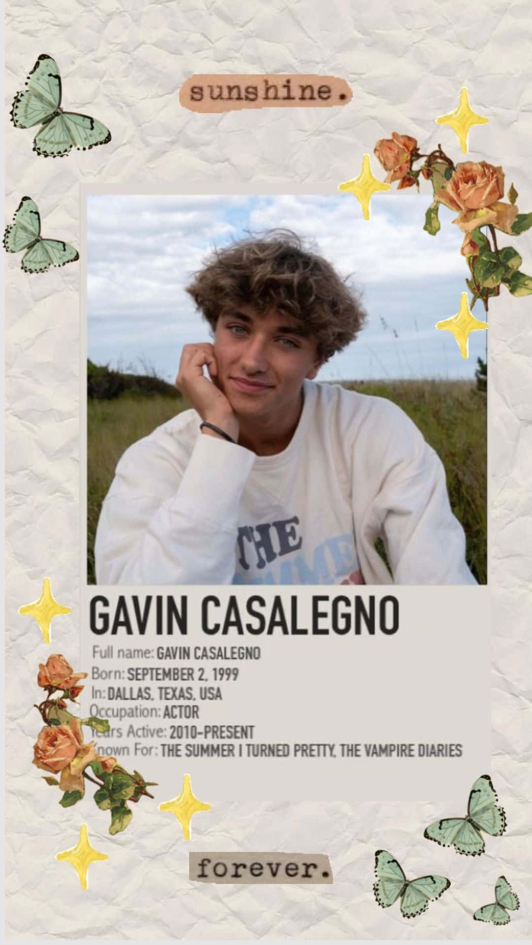 Gavin Casalegno Sunshine Portrait Background