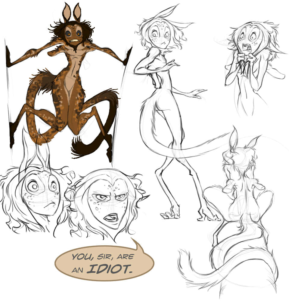 Gawky Female Creature Background
