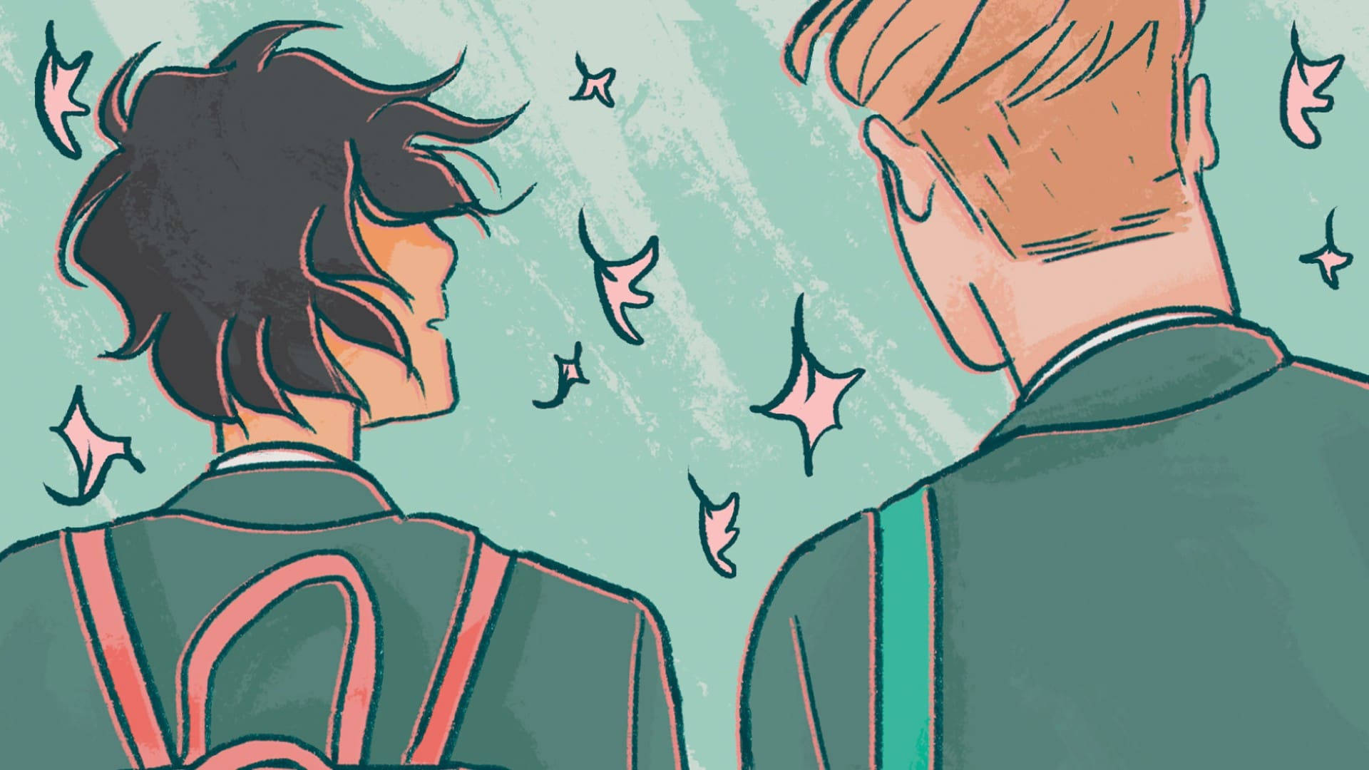 Gay Boy Heartstopper Illustration Background