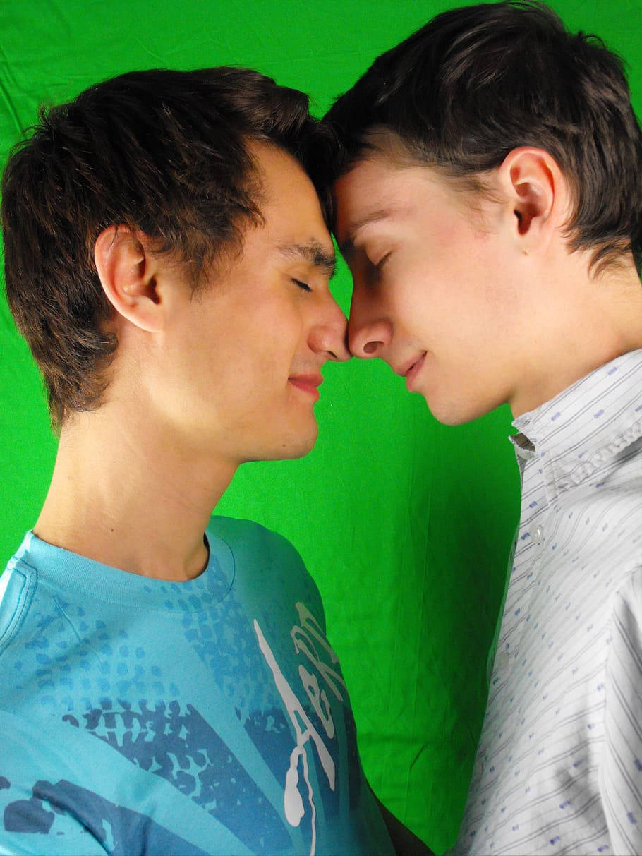 Gay Boy Nose Touch Background