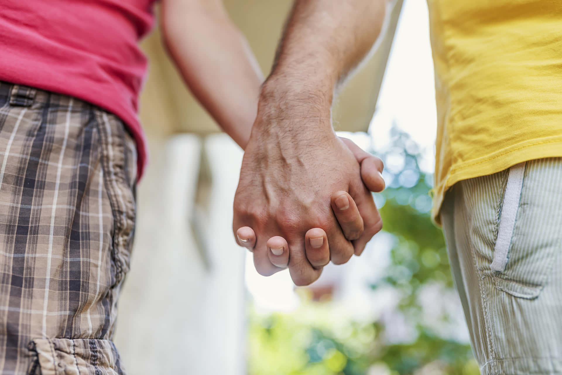 Gay Boys Holding Hands Up-close