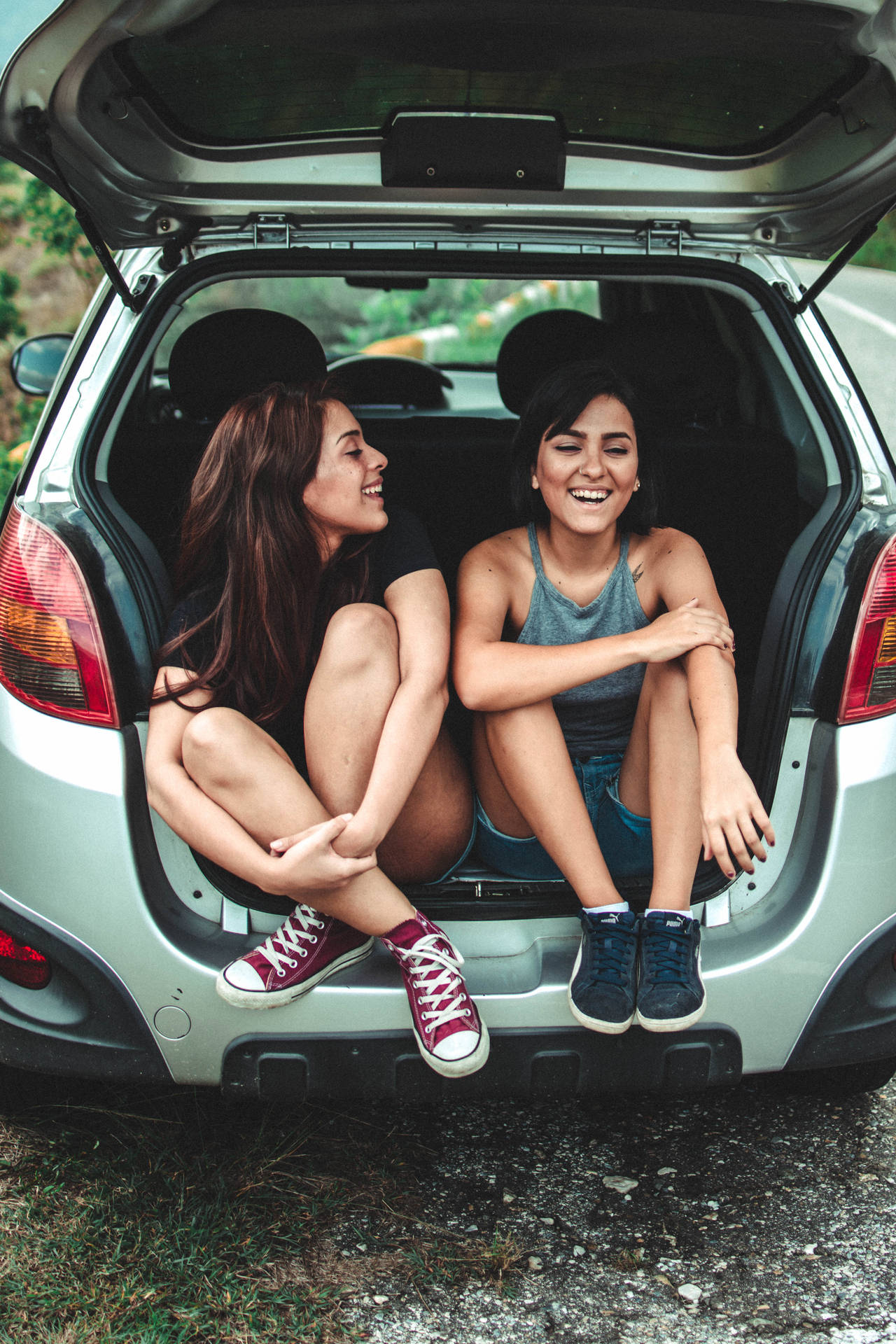 Gay Couple In Car Trunk Background