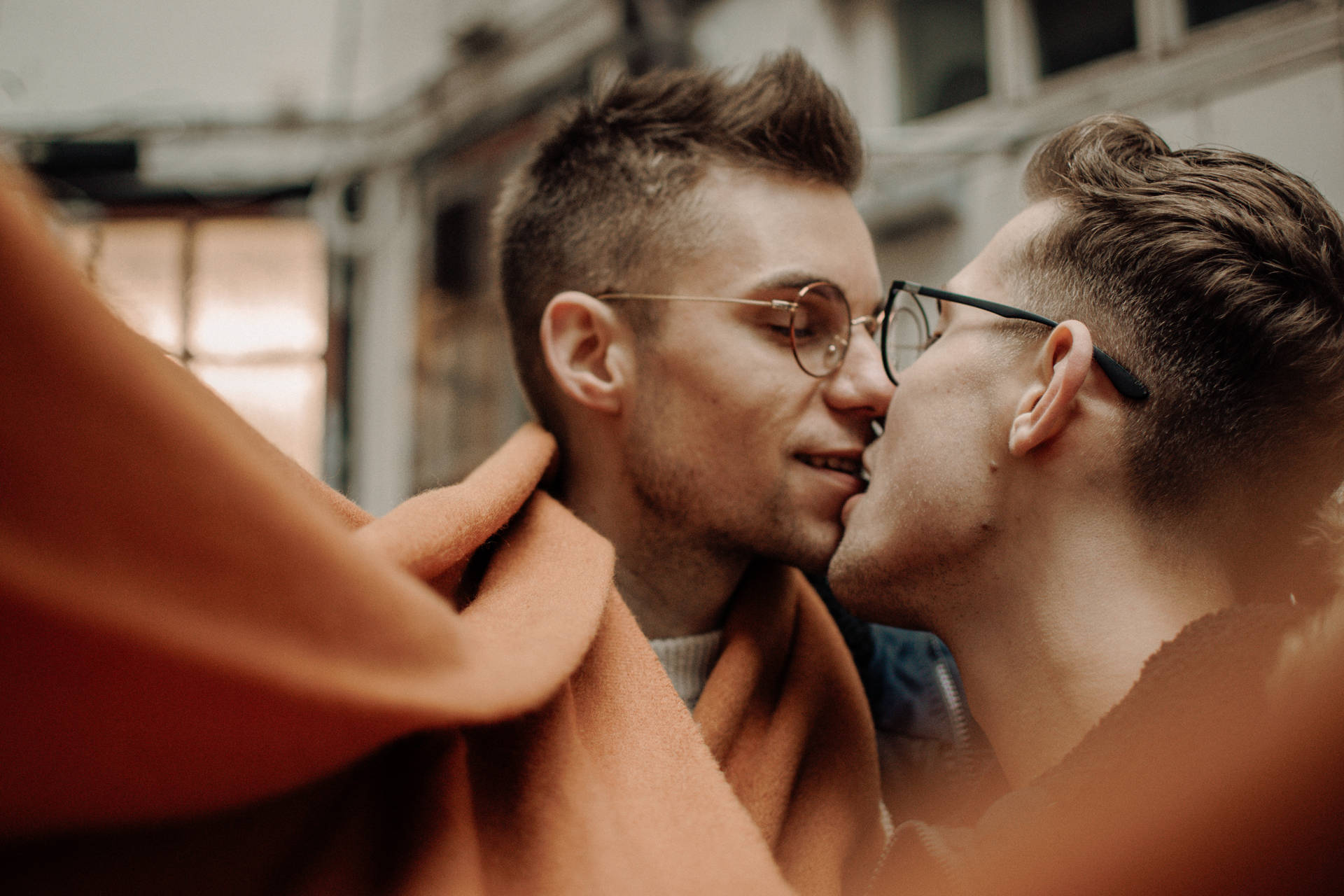 Gay Couple Kissing Photography Background