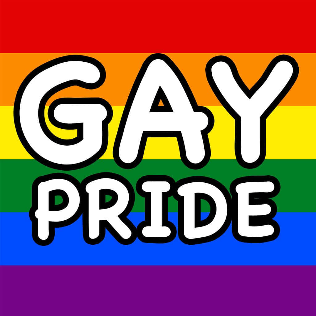 Gay Pride Logo With A Rainbow Background Background