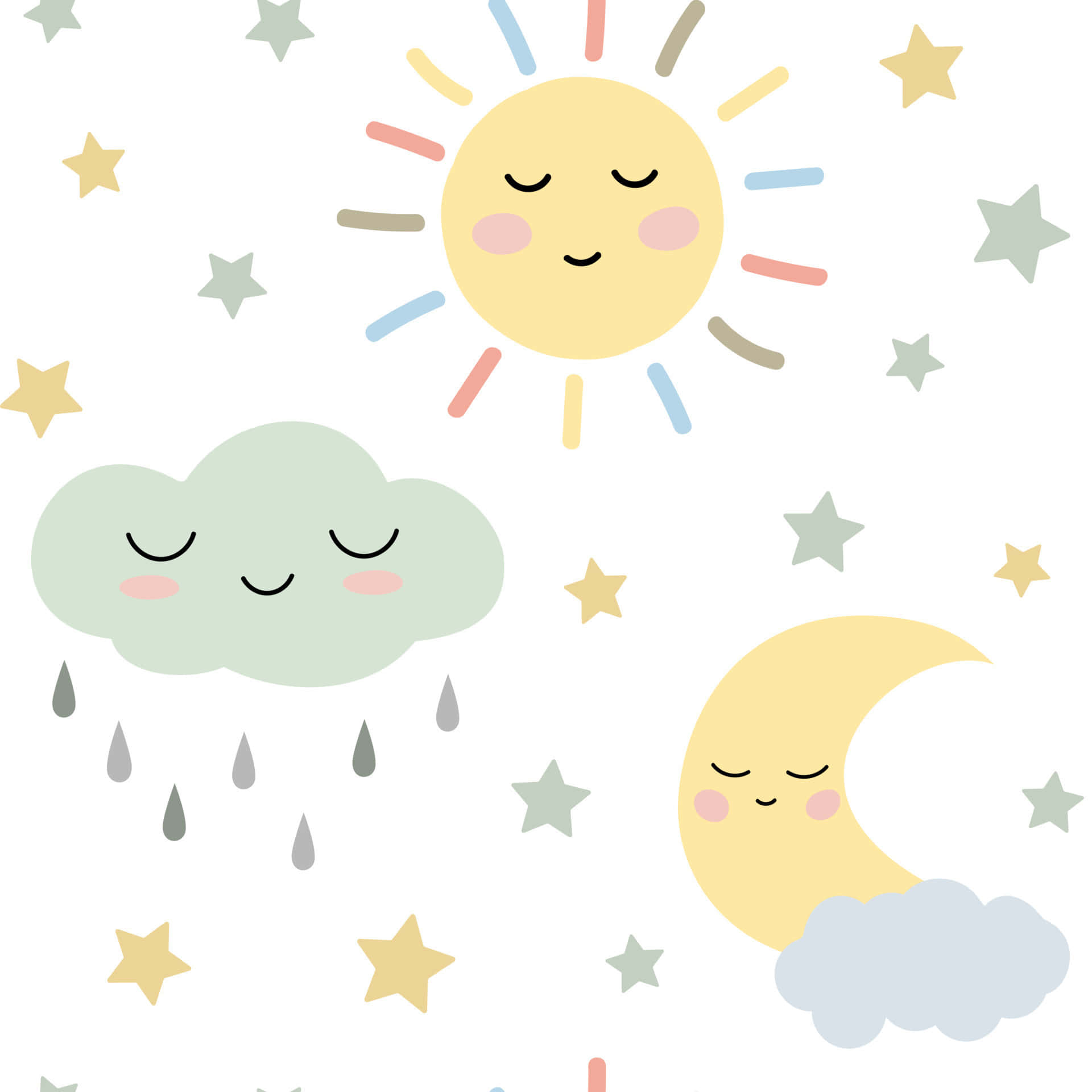 Gaze Up In Wonder At This Delicate And Cute Crescent Moon Background