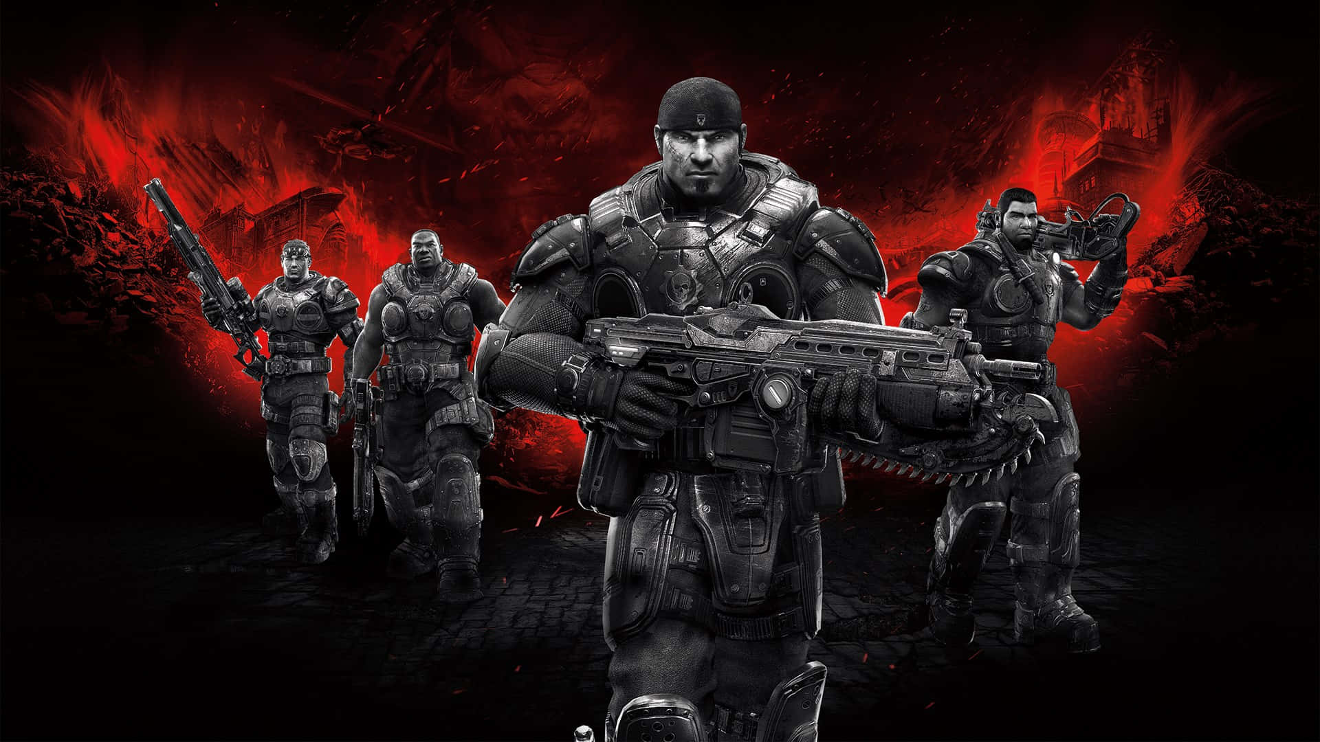 Gears Of War 1 Soldiers With Gun