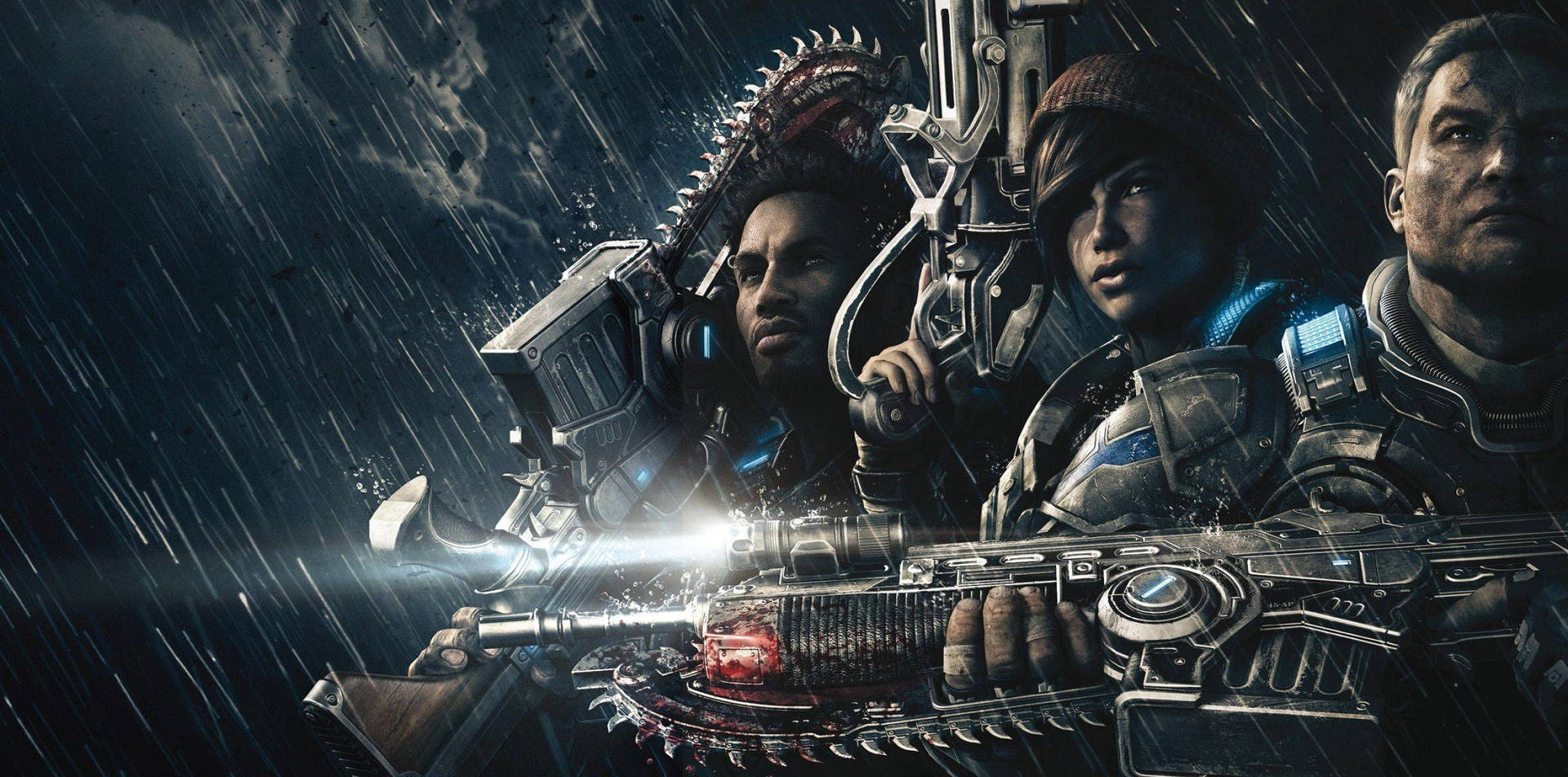 Gears Of War 4 Character Under The Rain