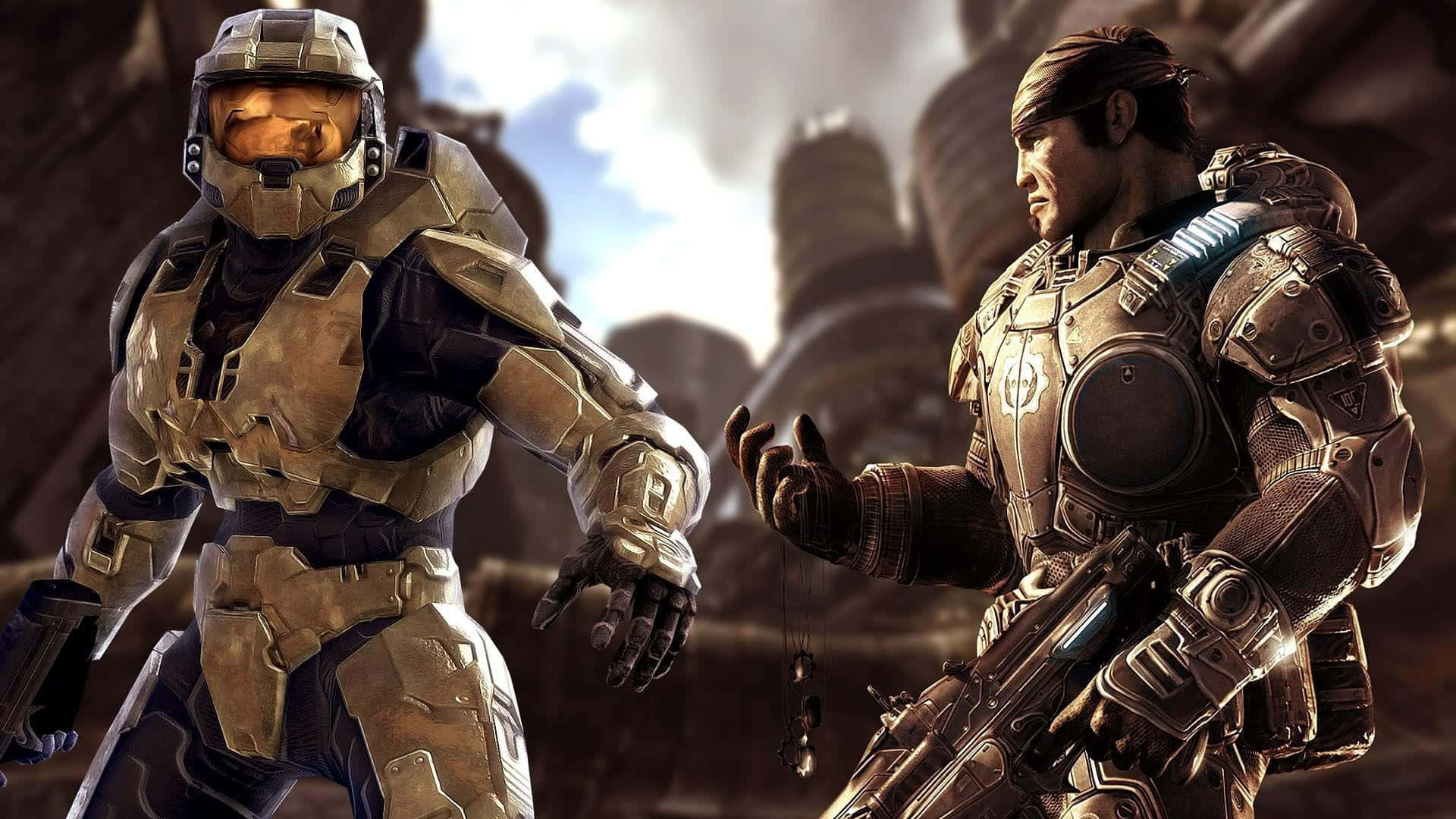 Gears Of War 5 And Halo Characters Background