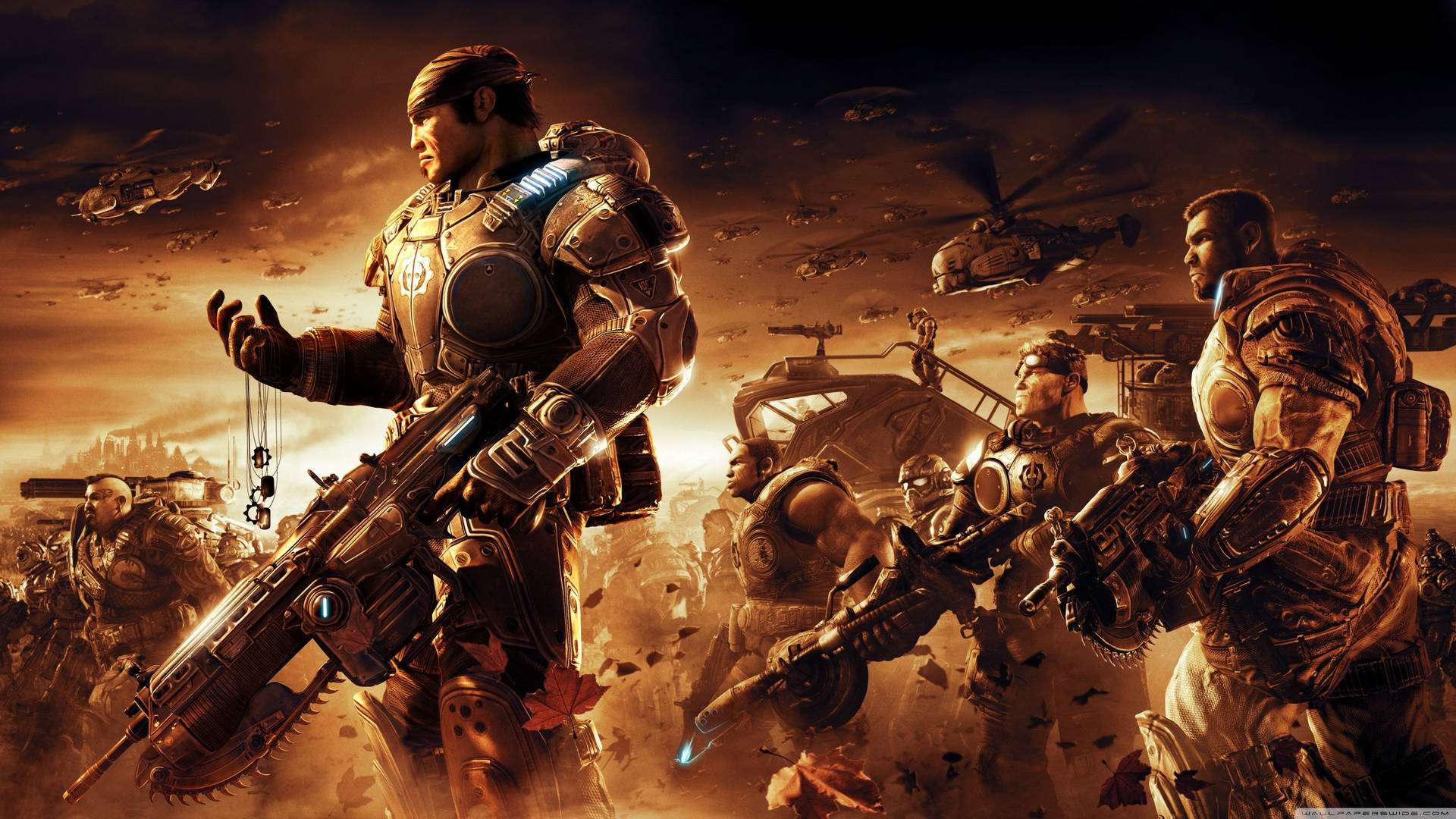Gears Of War Game Battle Background