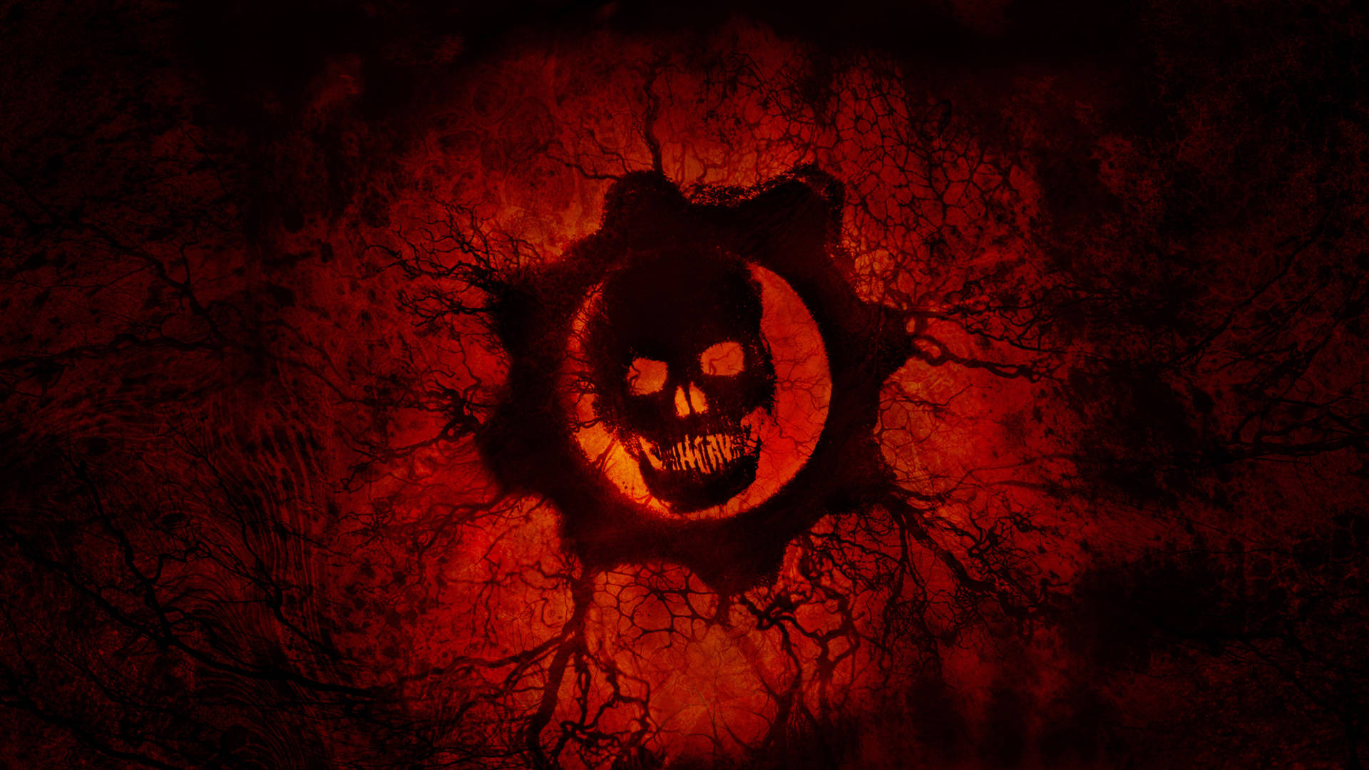 Gears Of War Red Skull Background