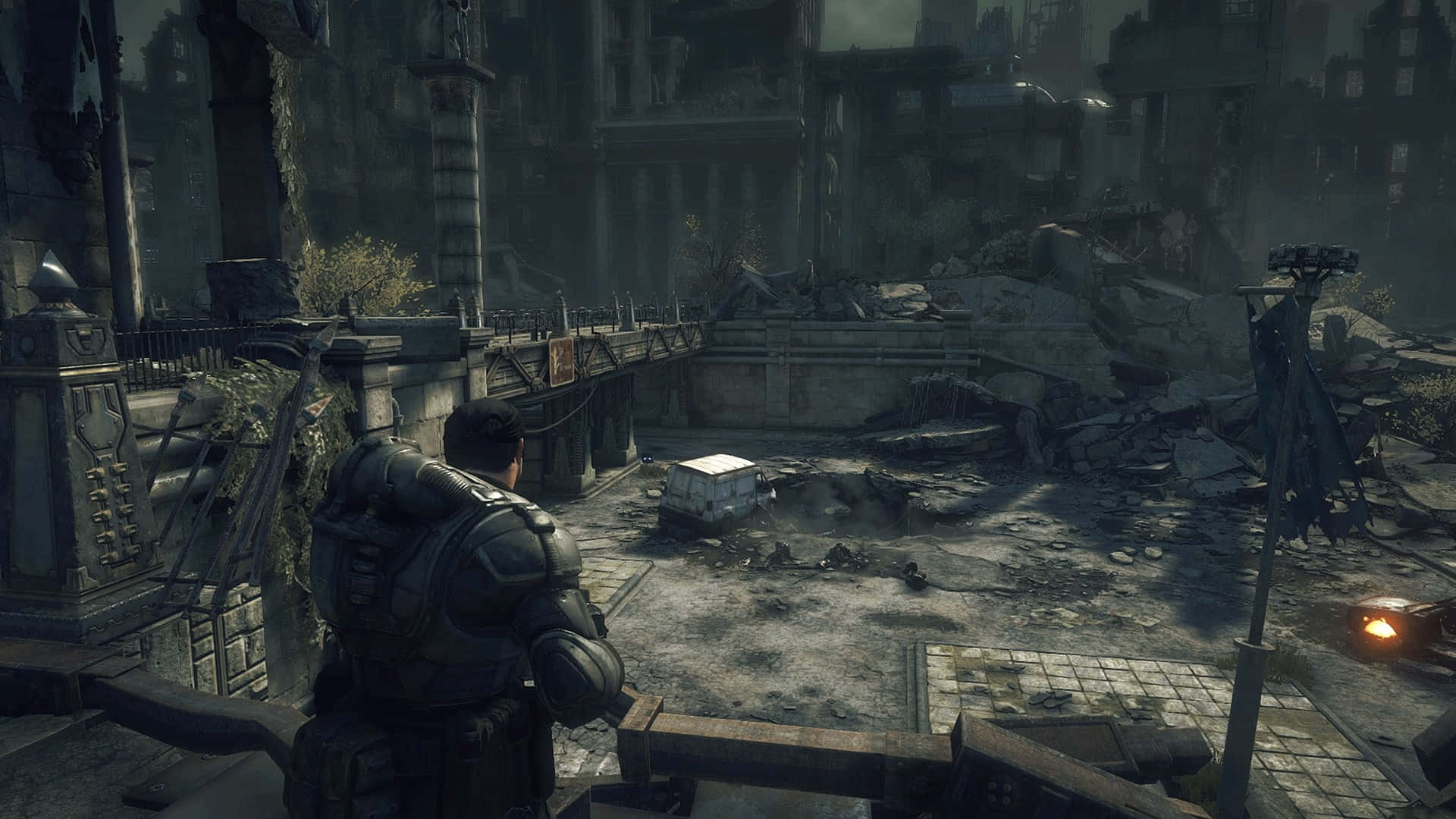 Gears Of War U E_ Dystopian Battlefield Scene Background