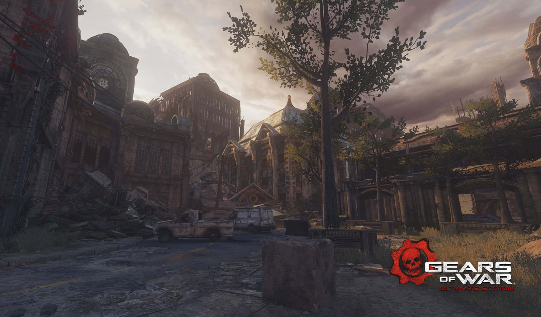 Gears Of War Ultimate Edition Dilapidated Cityscape Background