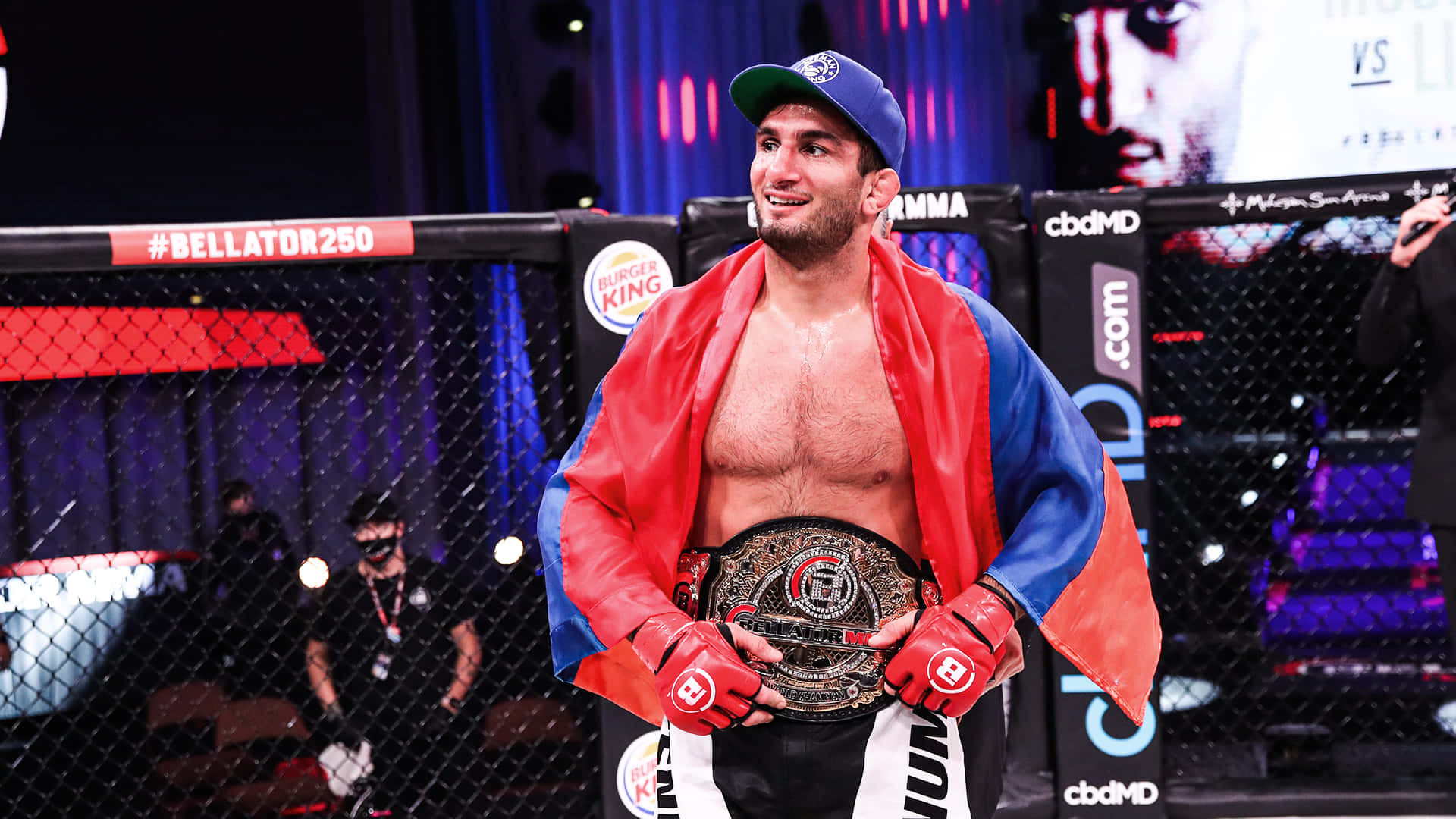 Gegard Mousasi Wearing Bellator Belt