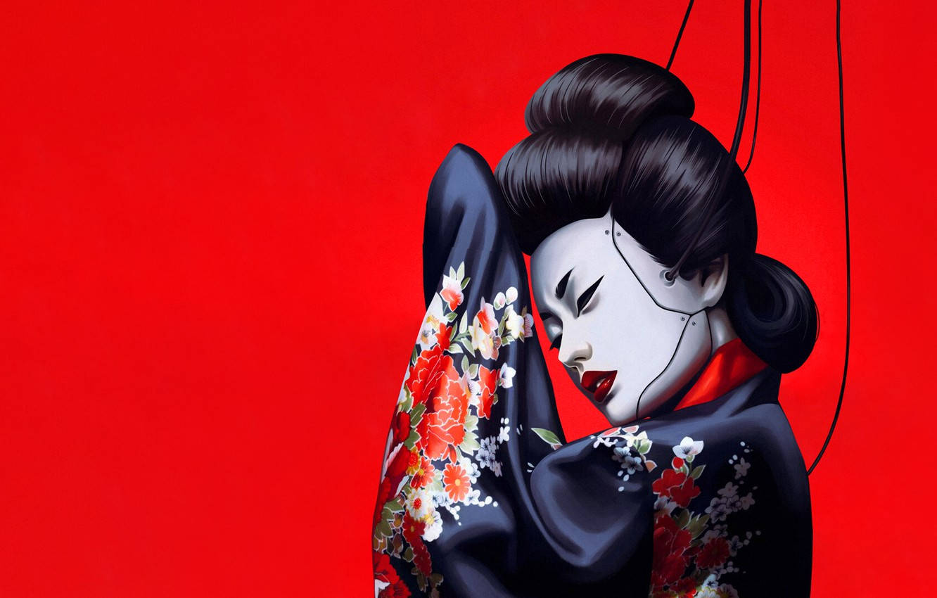 Geisha Marionette Puppet Background