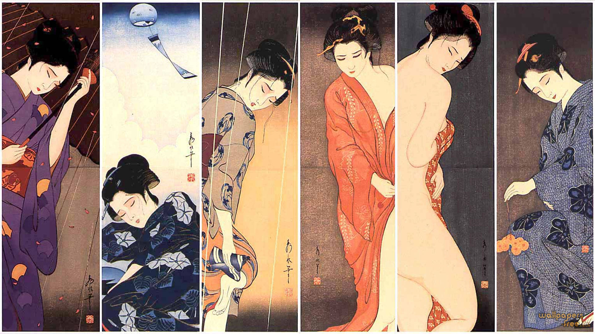 Geisha Posing Side-by-side