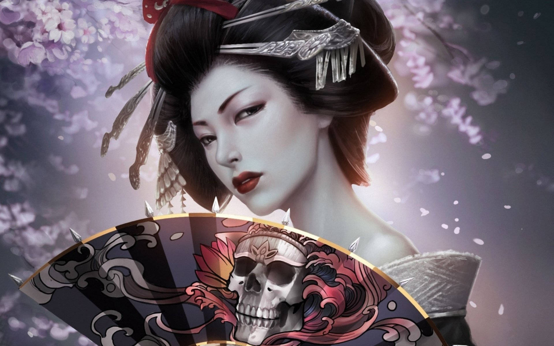 Geisha Skull Fan