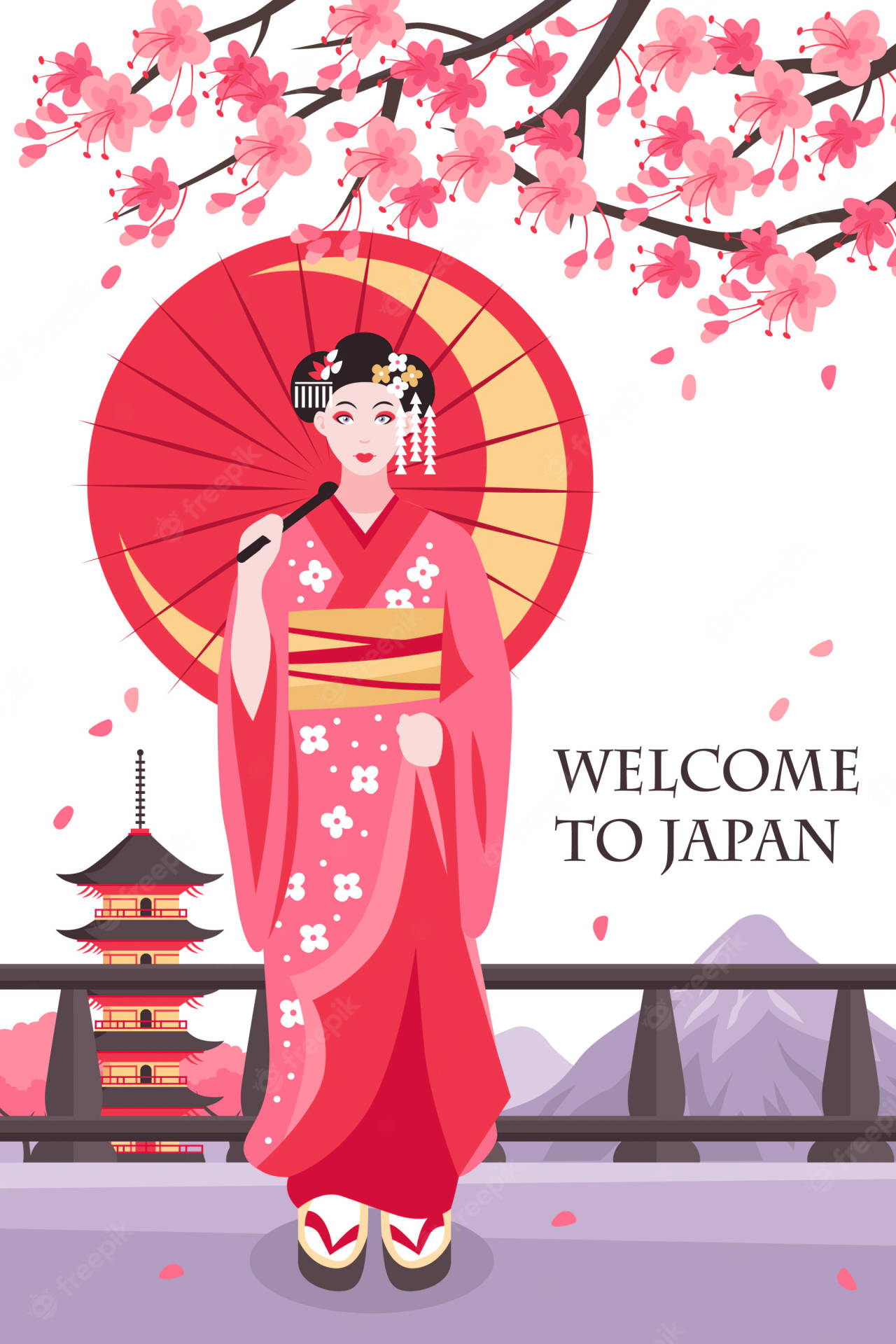 Geisha Welcome To Japan Background