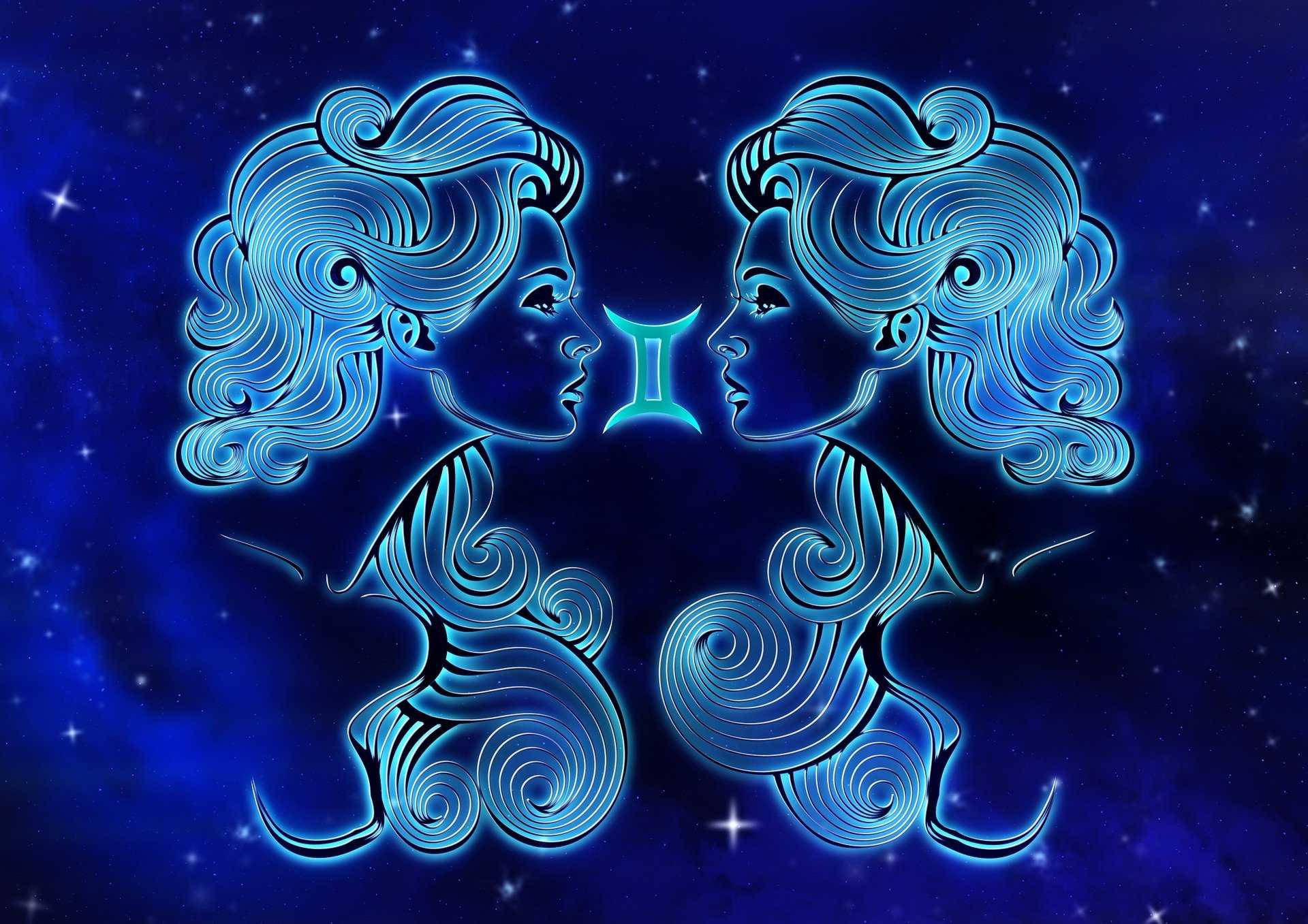 Gemini Celestial Twin Girls Background
