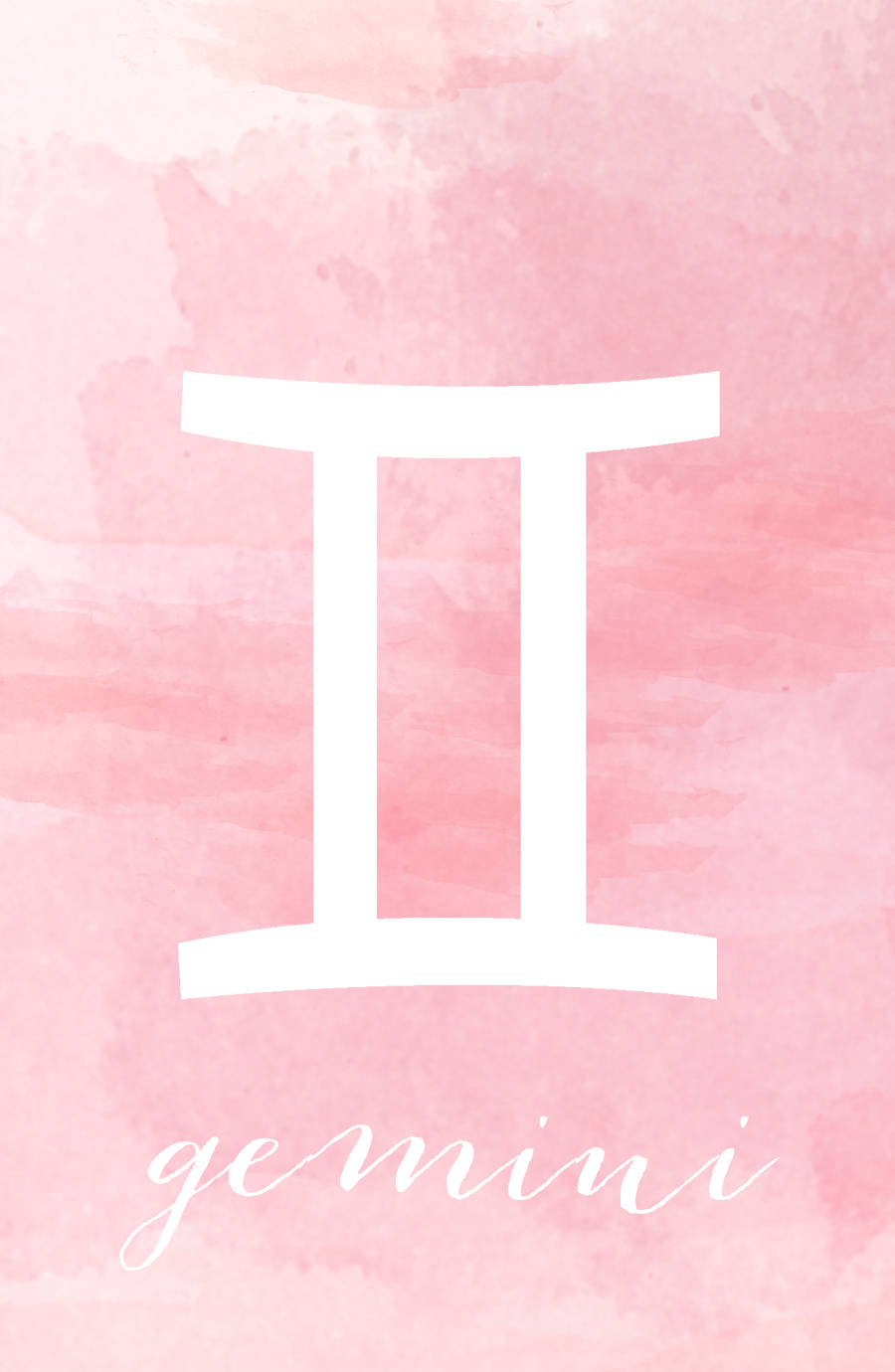 Gemini Pink Watercolor Symbol