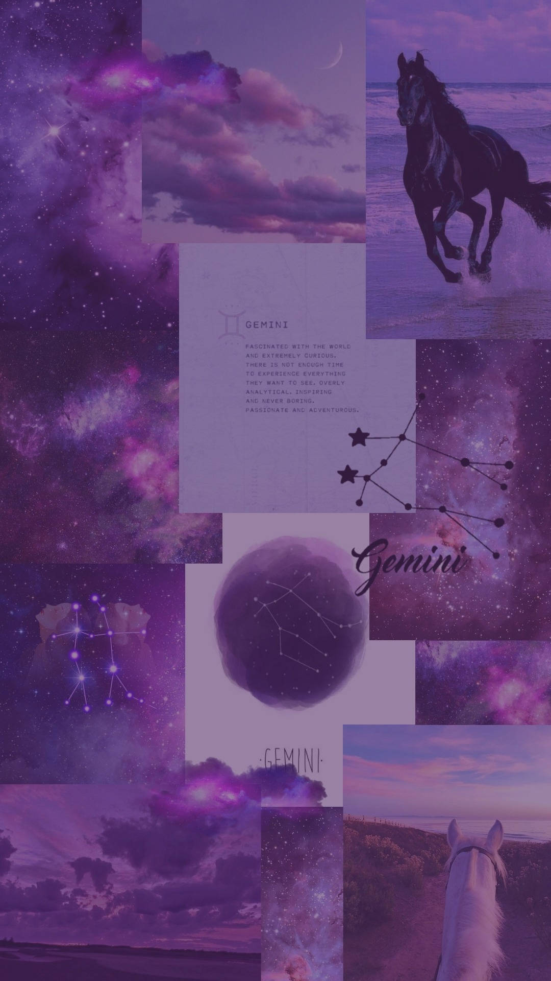 Gemini Violet Collage Background