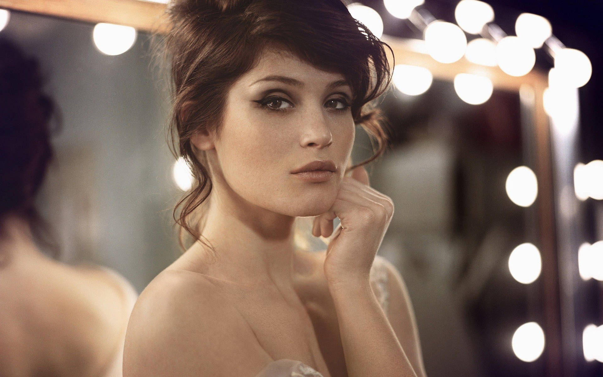 Gemma Arterton Glamorous Makeup Background