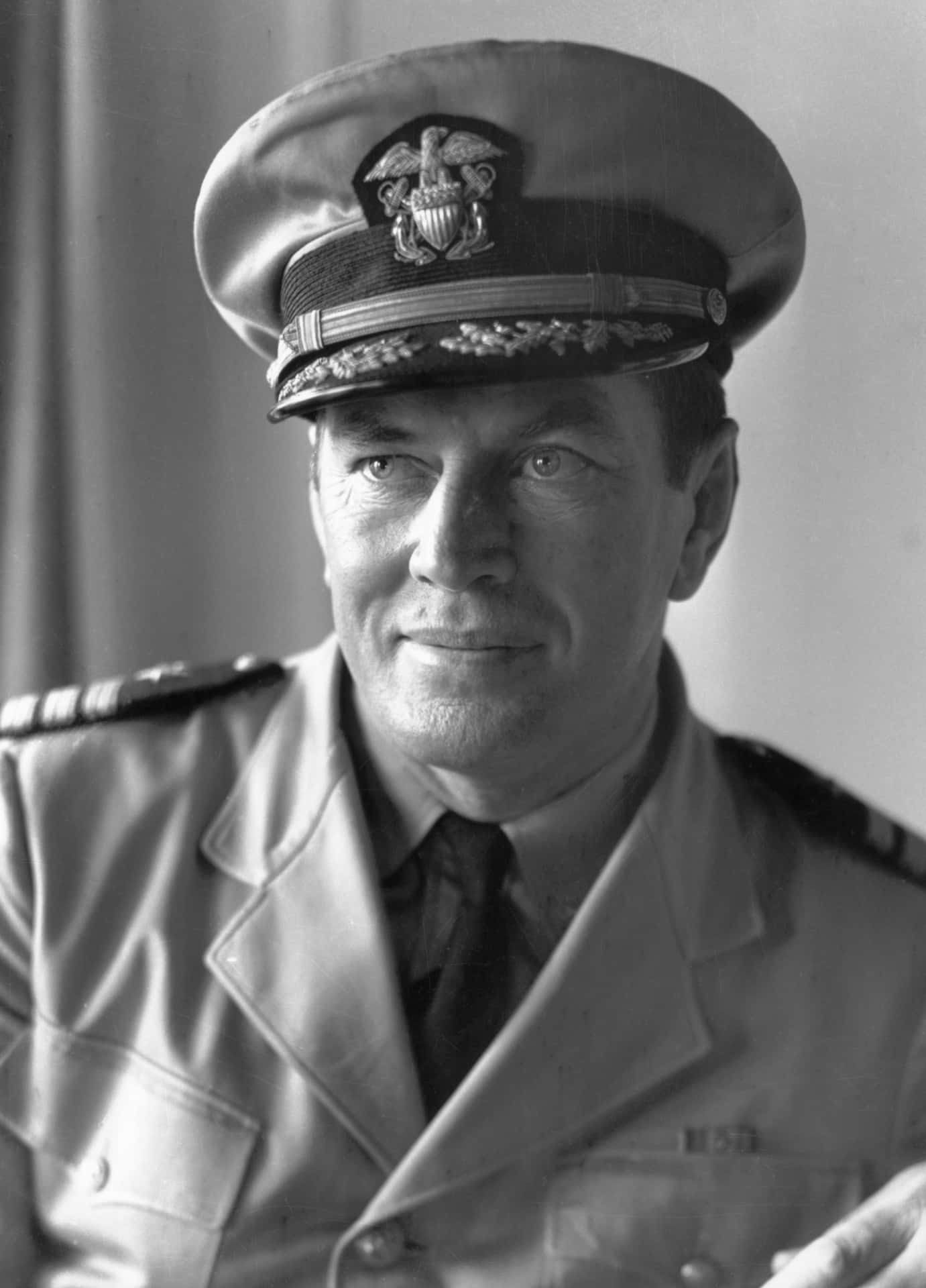 Gene Tunney In Naval Uniform Background