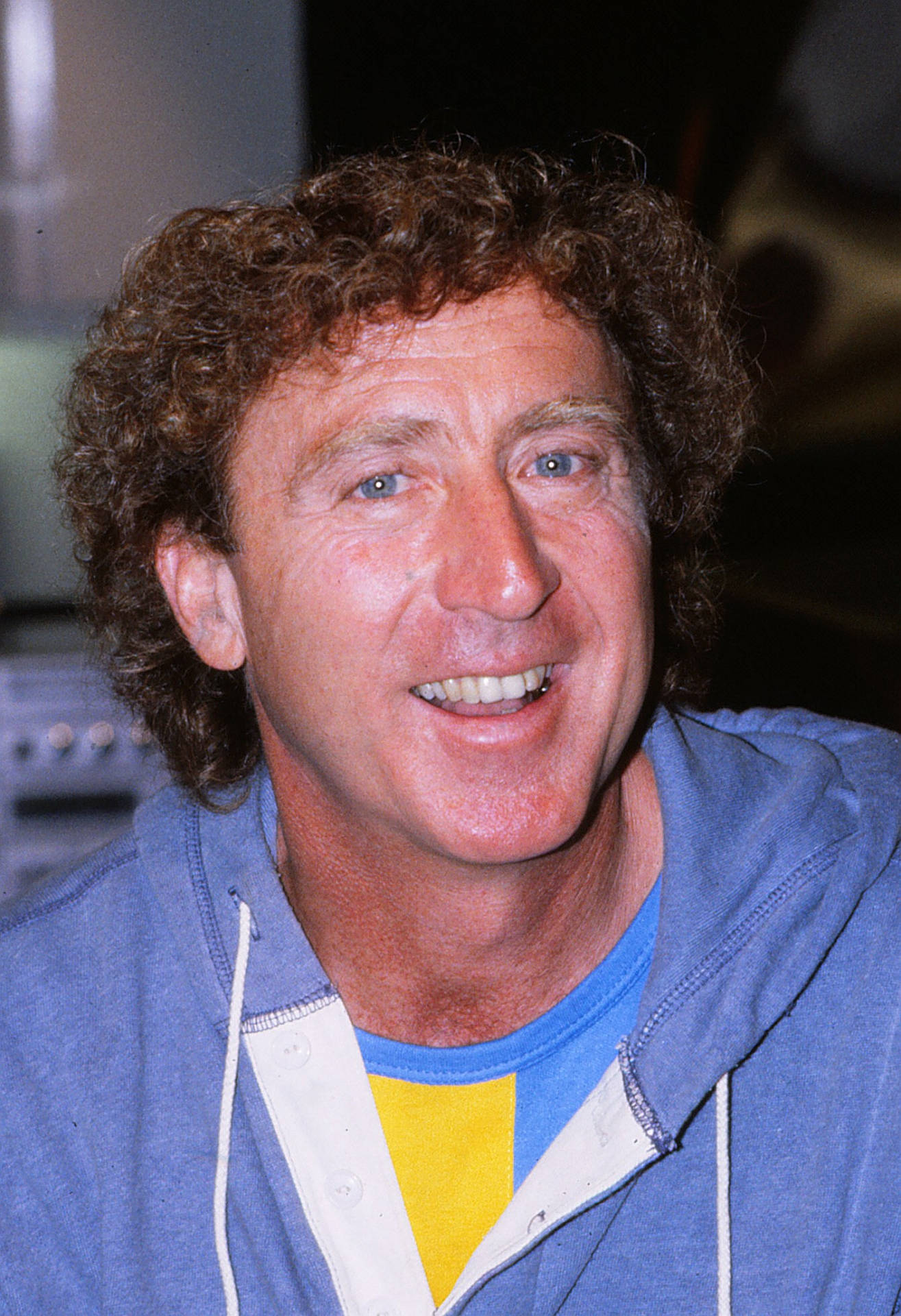 Gene Wilder In Sweden Promoting Woman In Red Background