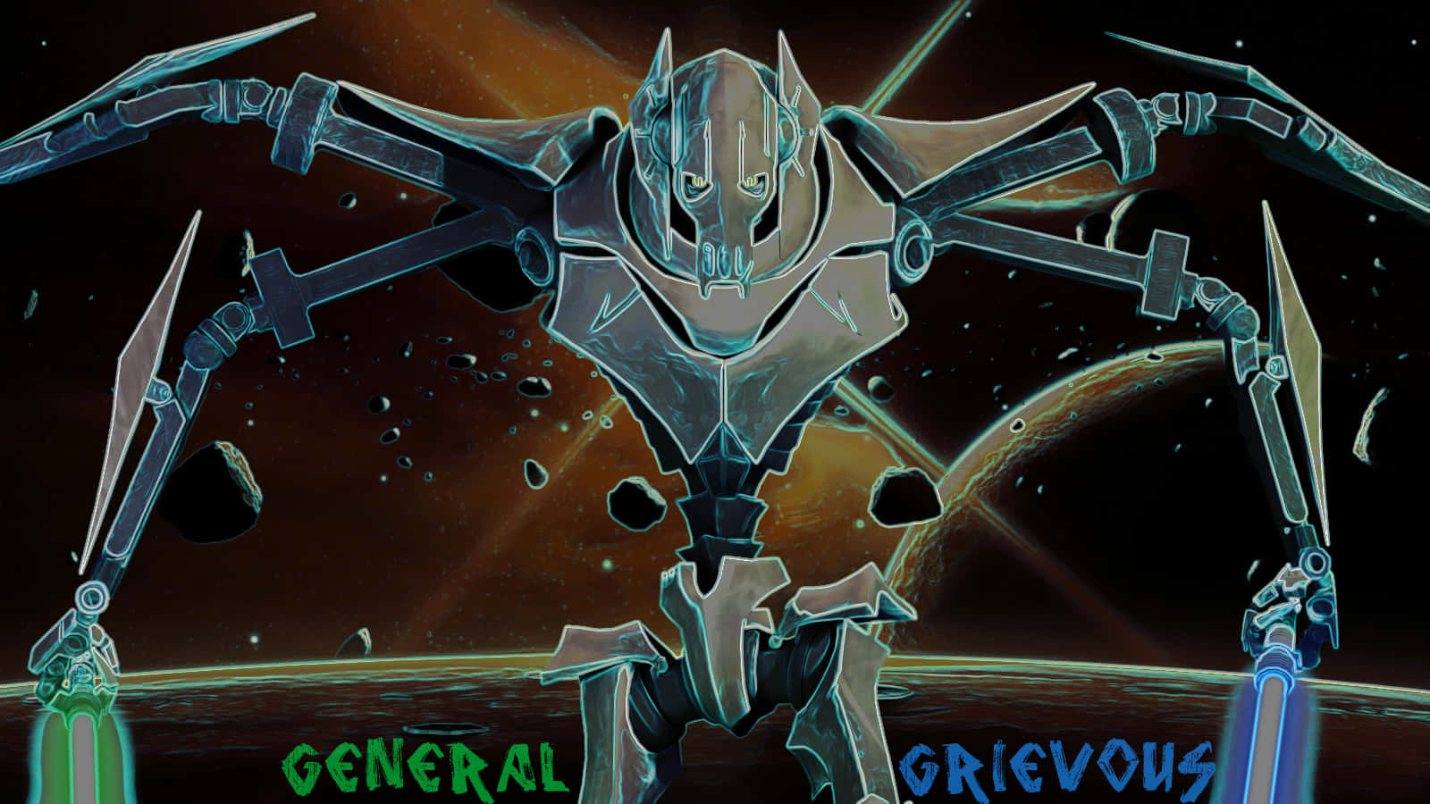 General Grievous Stands Ready To Lead The Army Of The Separatists Background