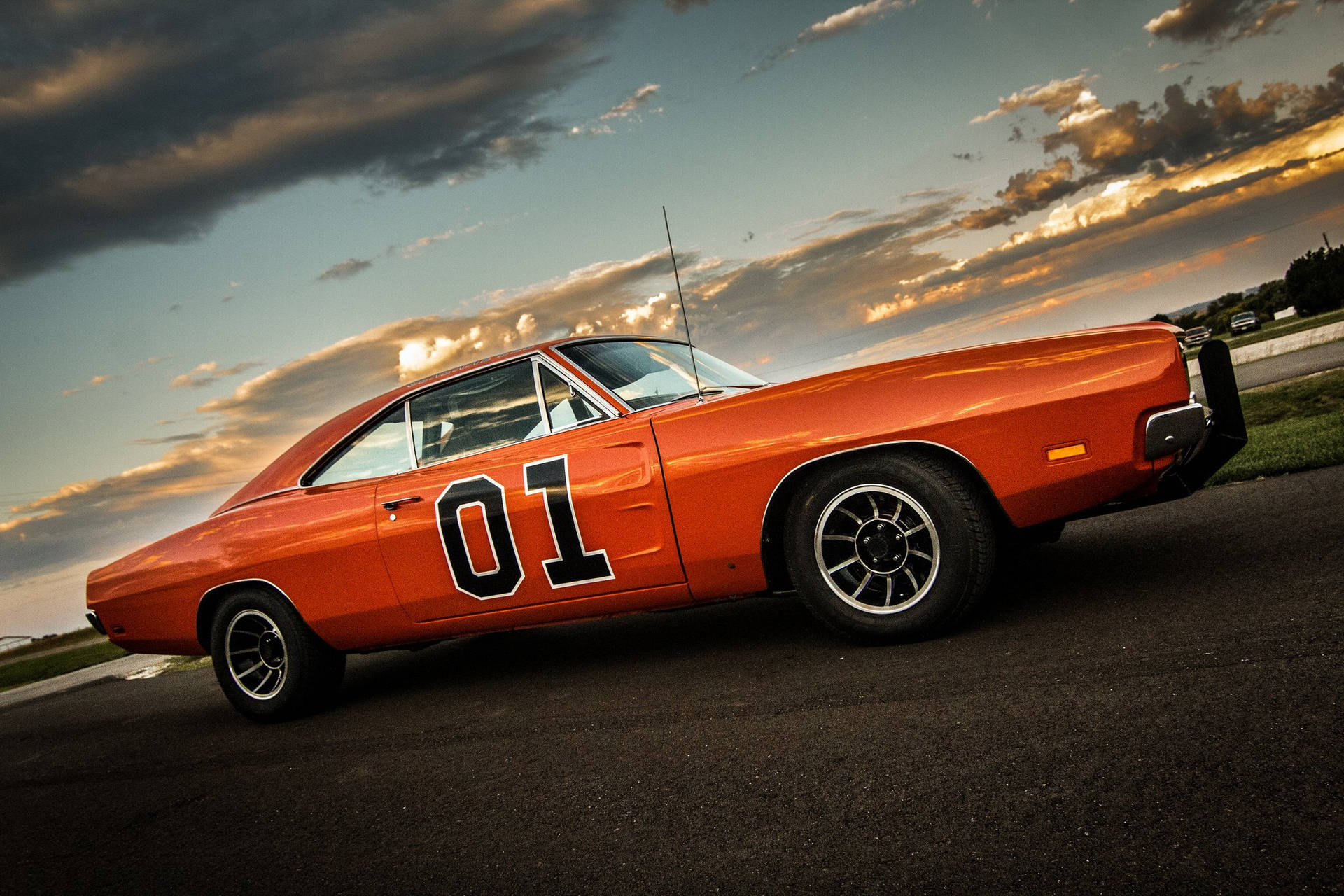 General Lee Against A Dark Sunset Sky