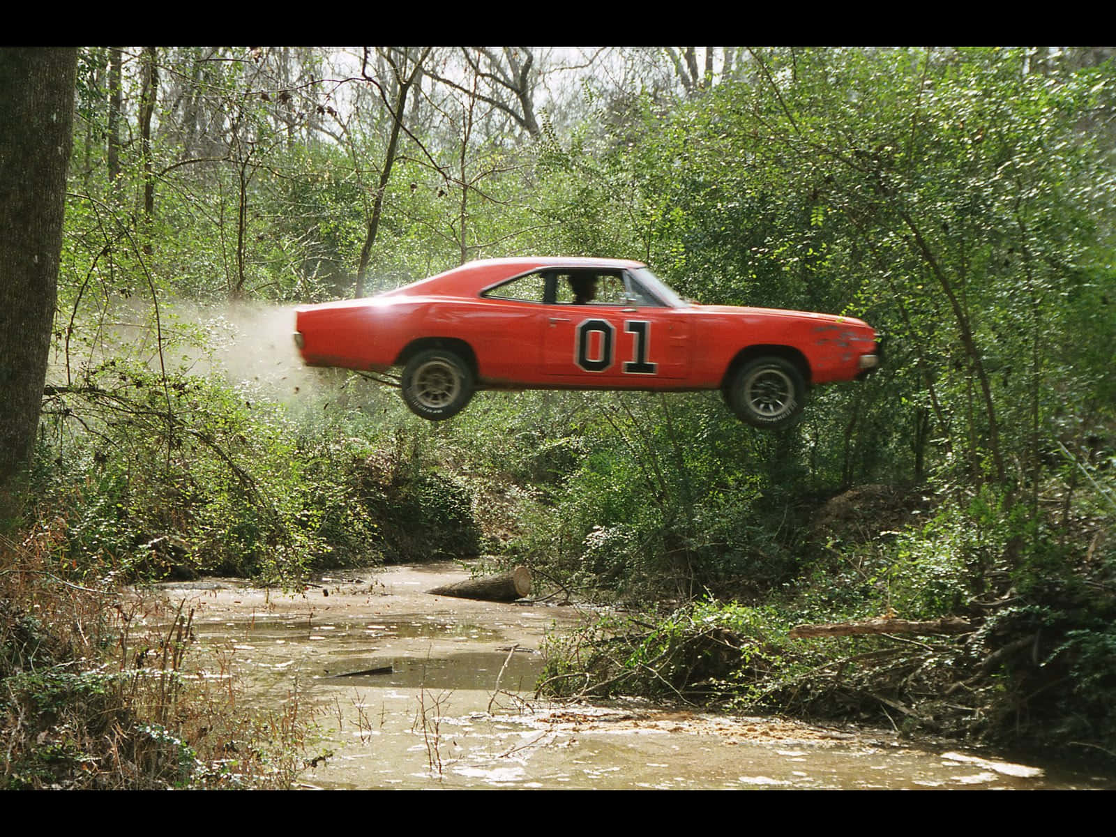 General Lee Car Flying Stream Background