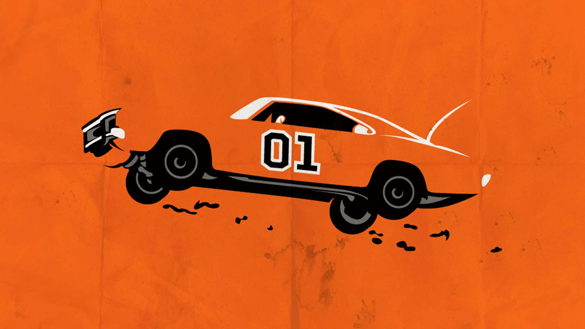 General Lee Car Orange Background Art Background