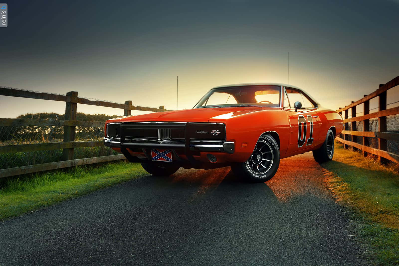 General Lee Car Road Sunset