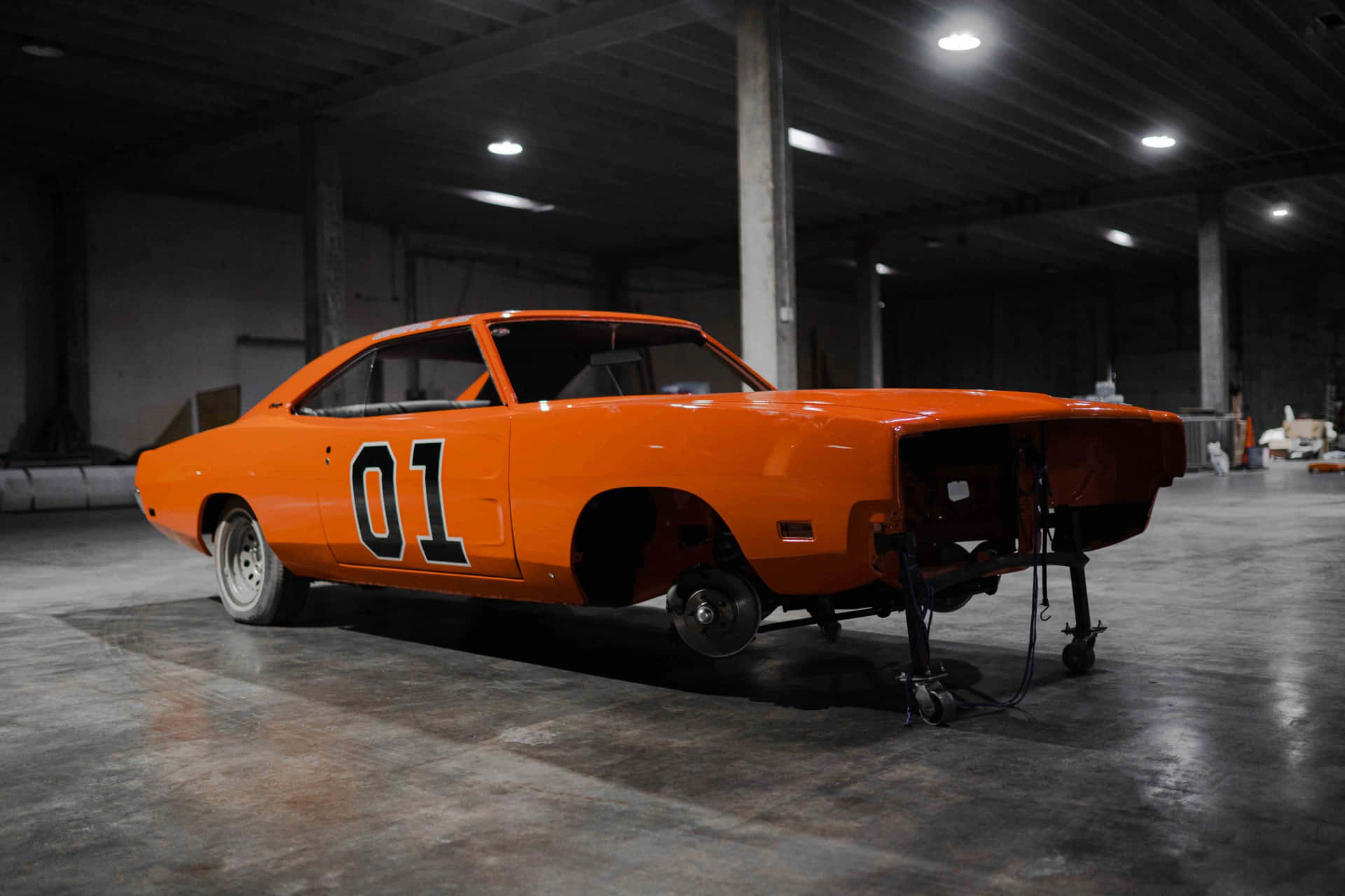 General Lee Car Warehouse Parking Background