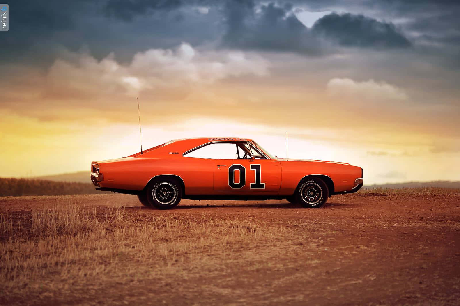 General Lee Movie Car Parked In Desert Background