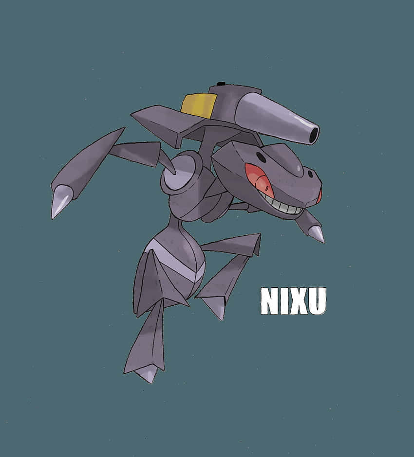 Genesect Pokemon On Pale Blue Background Background