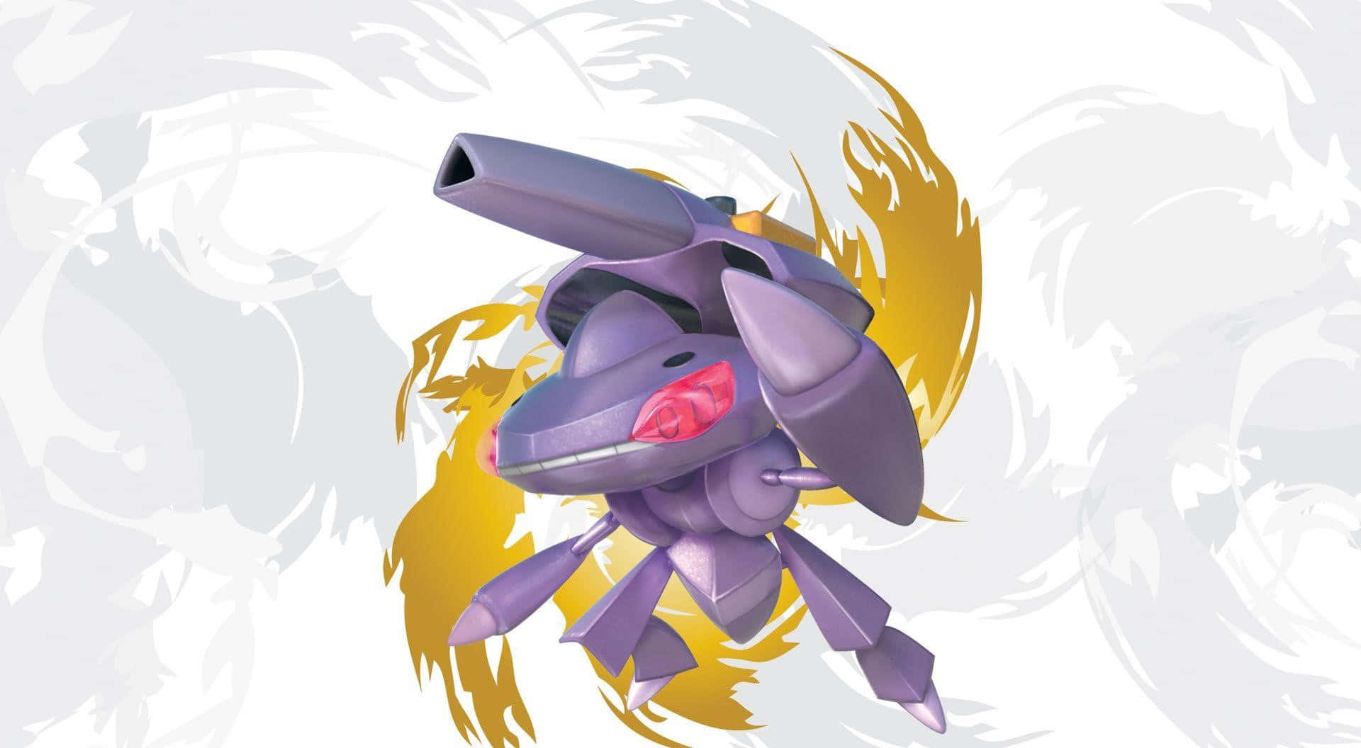 Genesect Pokemon On White Abstract Background Background