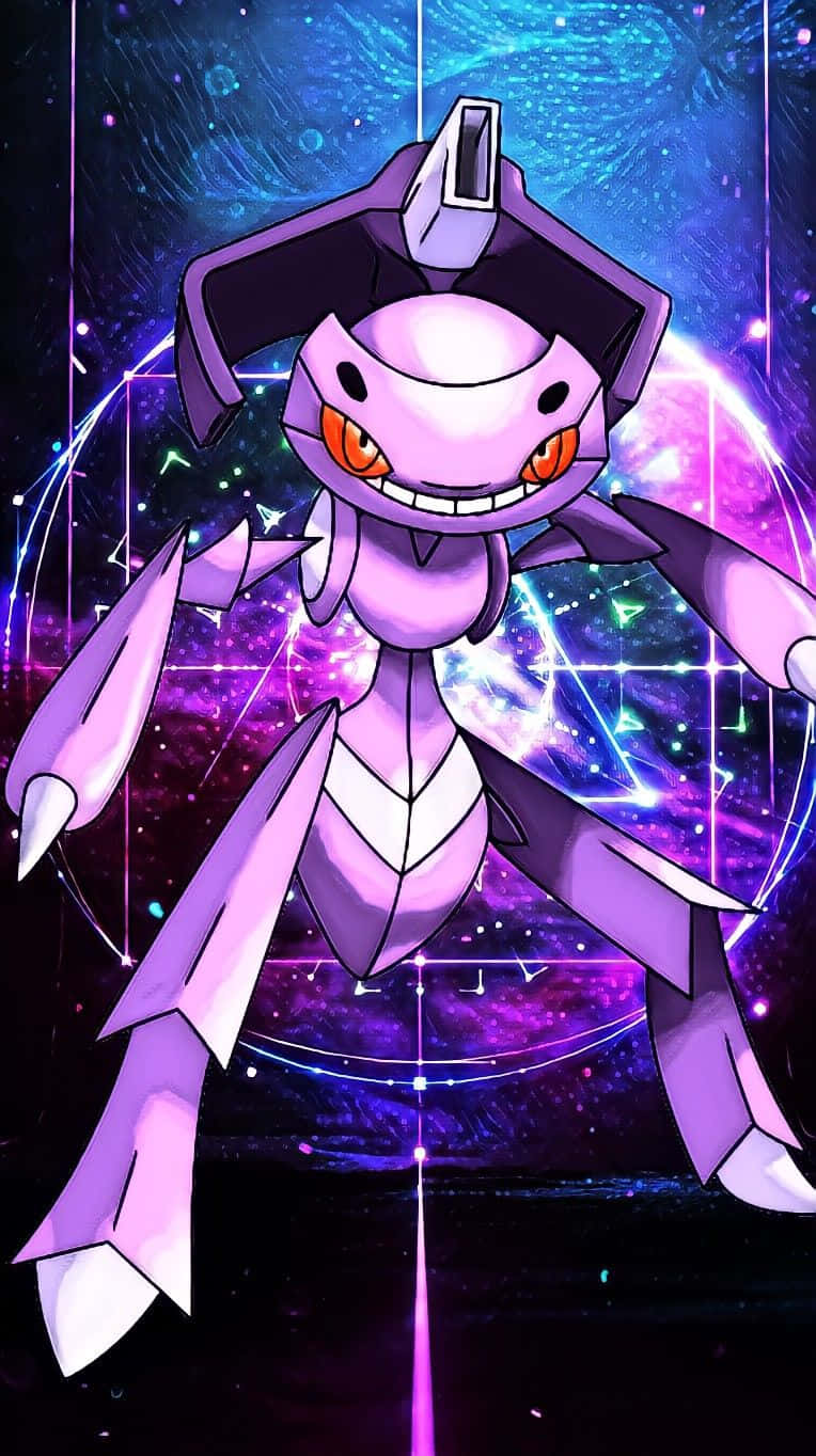 Genesect Pokemon With Abstract Purple Background Background