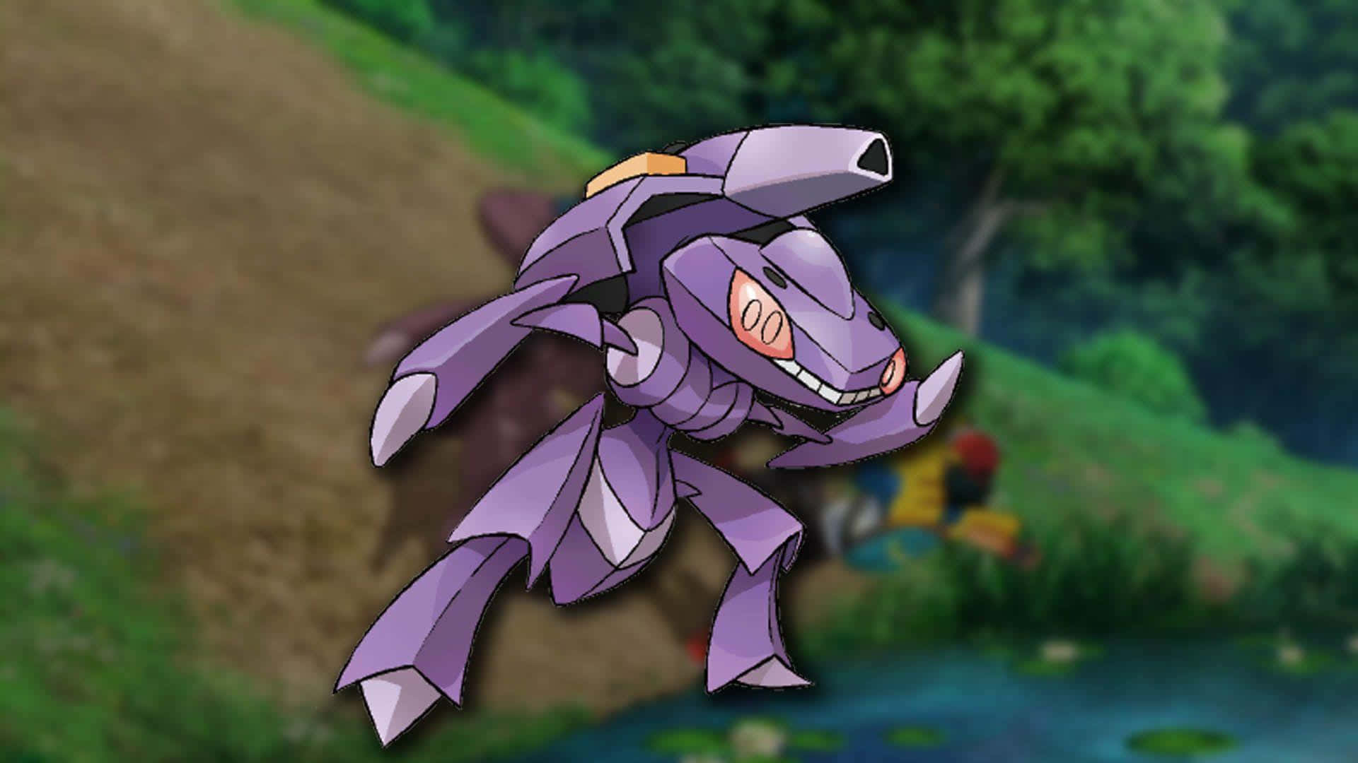 Genesect Pokemon With Nature Background Background
