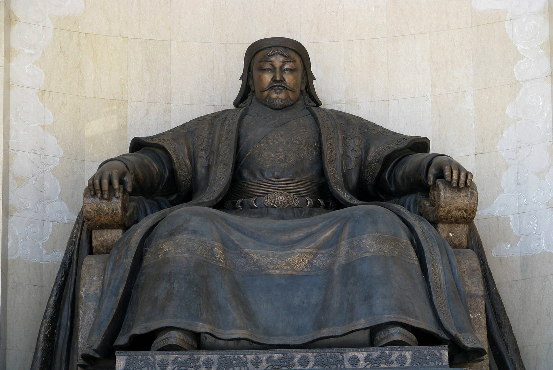 Genghis Khan Statue In Mongolia Background